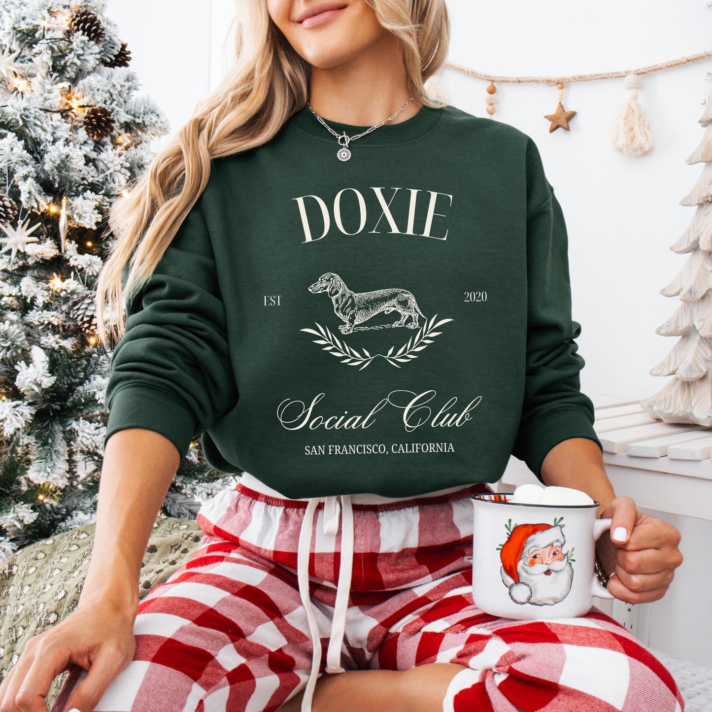 Miniature Dachshund Social Club Sweatshirt, wiener dog shirt, sausage dog sweter, long haired dachshund, dachshund gift, doxie clothing
