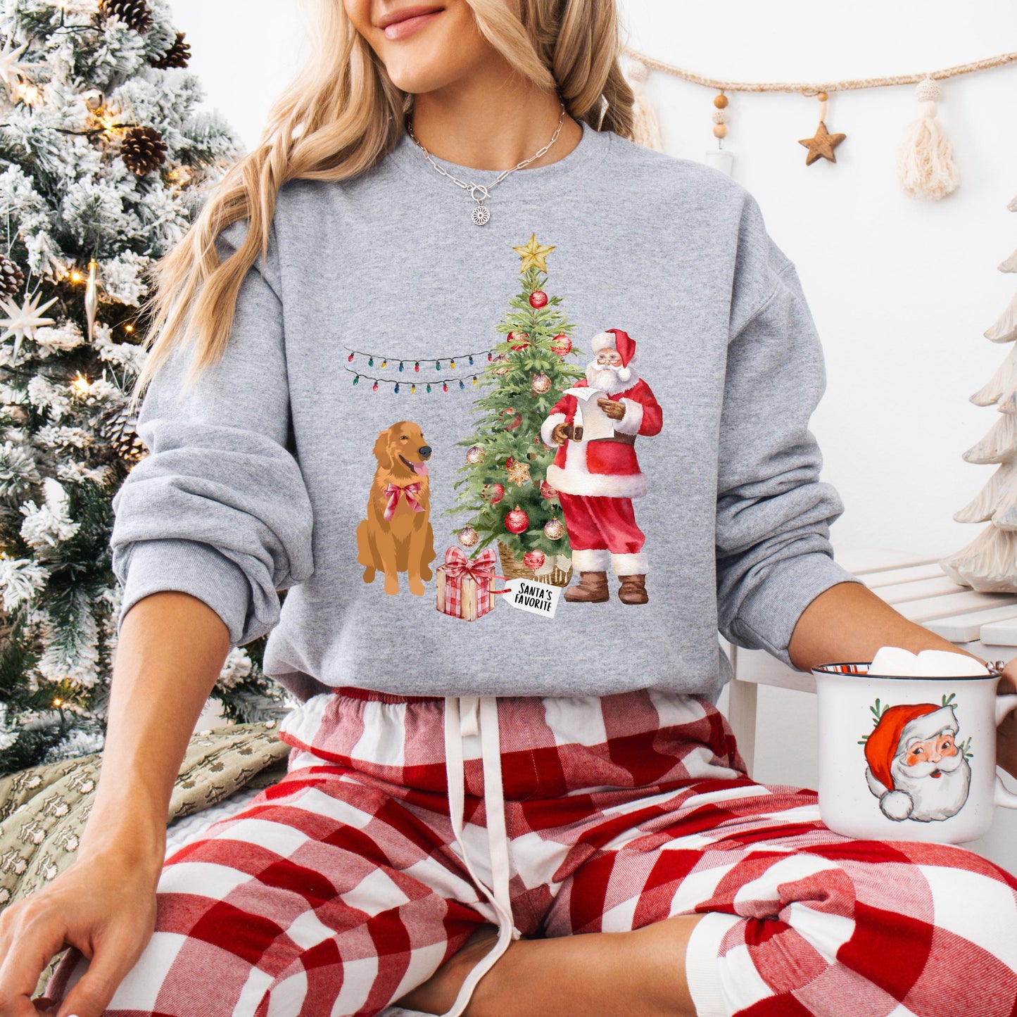 Santa's favorite Golden Retriever sweatshirt