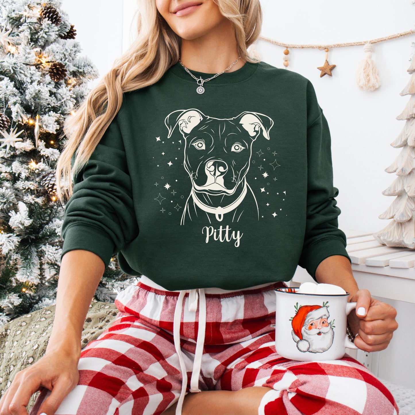 Personalized Pitbull Sweatshirt, pitbull gifts, sister Christmas pitbull owner shirt, fall Pit Bull mama, wife birthday gift, pitty shirt