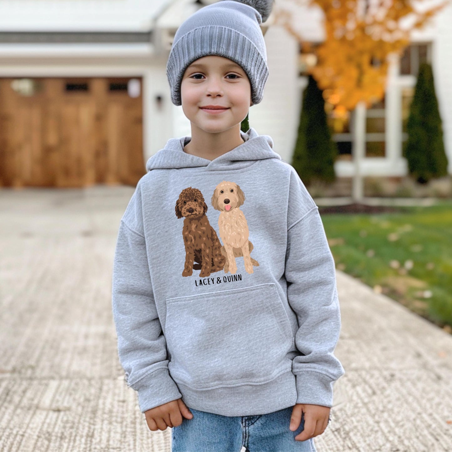 Youth Golden Doodle Hoodie, boy doodle gifts, goldendoodle puppy sweatshirt, doodle mom Christmas gift, girl doodle shirt, Halloween shirt