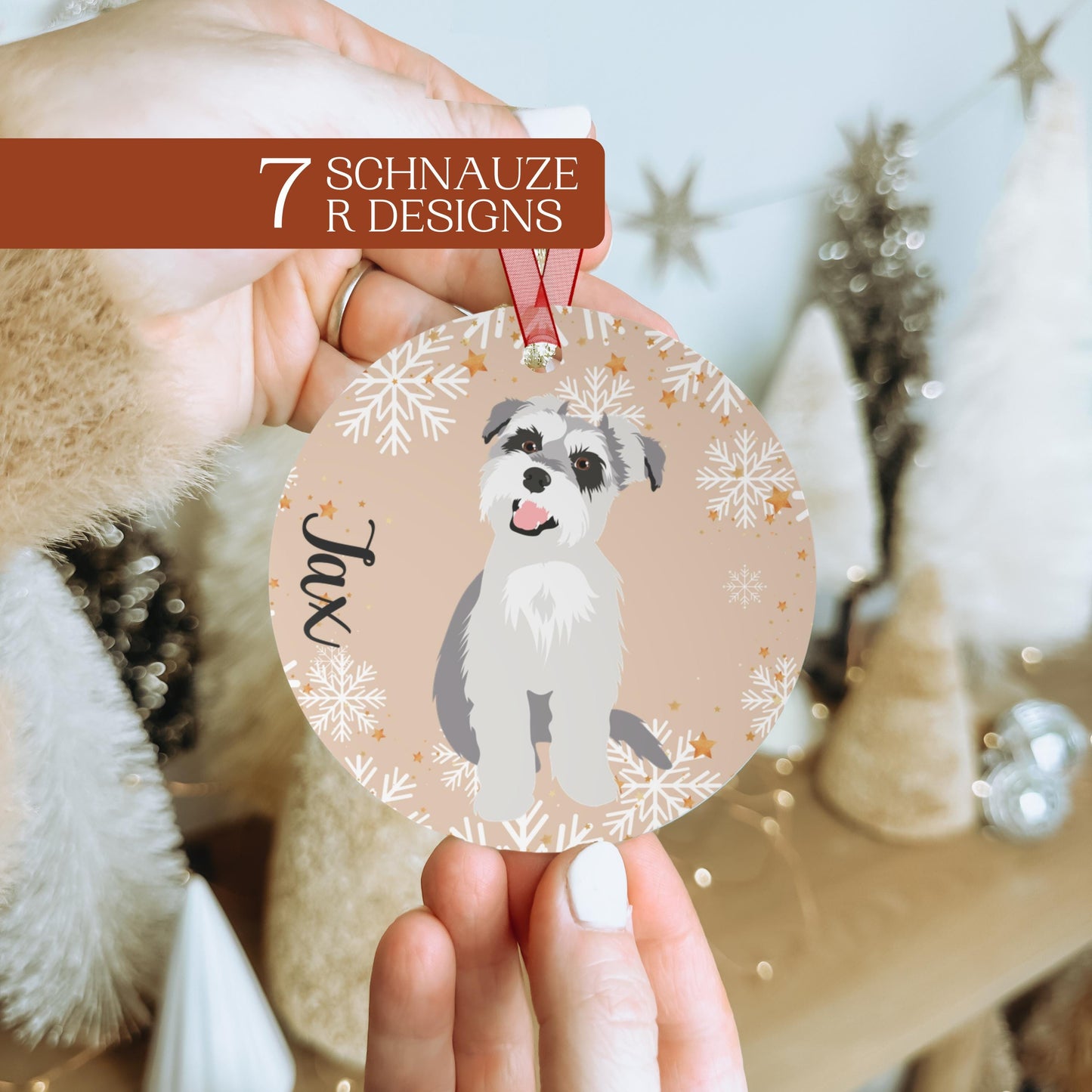 Christmas mini Schnauzer ornament