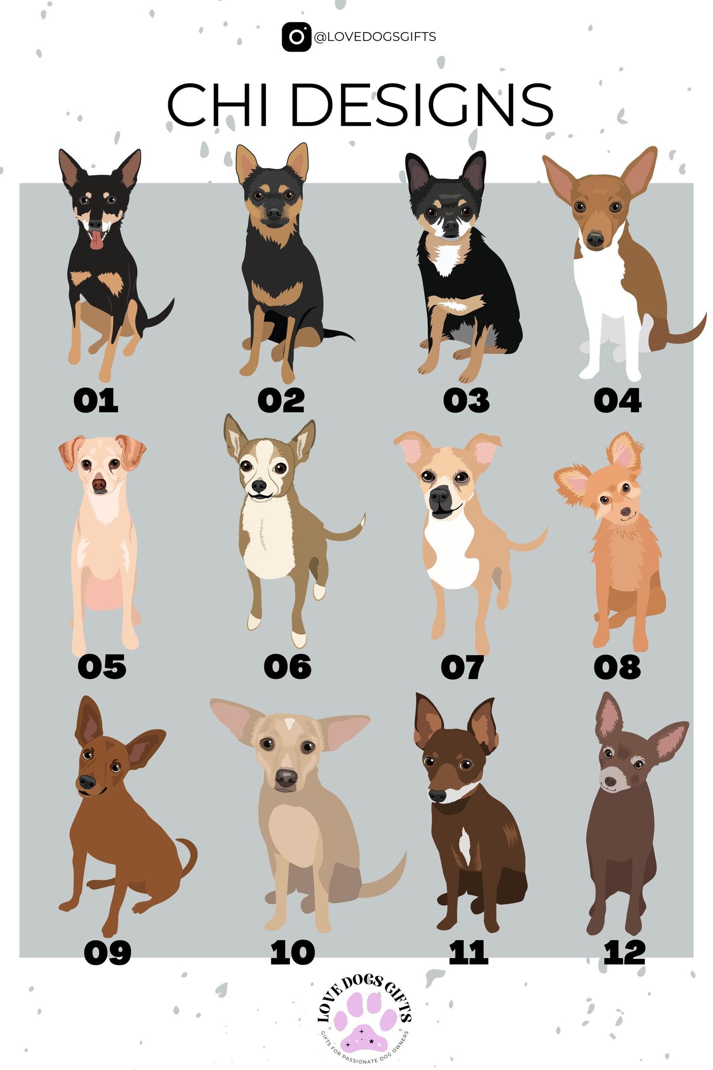 Chihuahua Christmas Ornament | Ceramic Dog Xmas Decor - Unique Gifts For Dog Lovers | Love Dogs Gifts