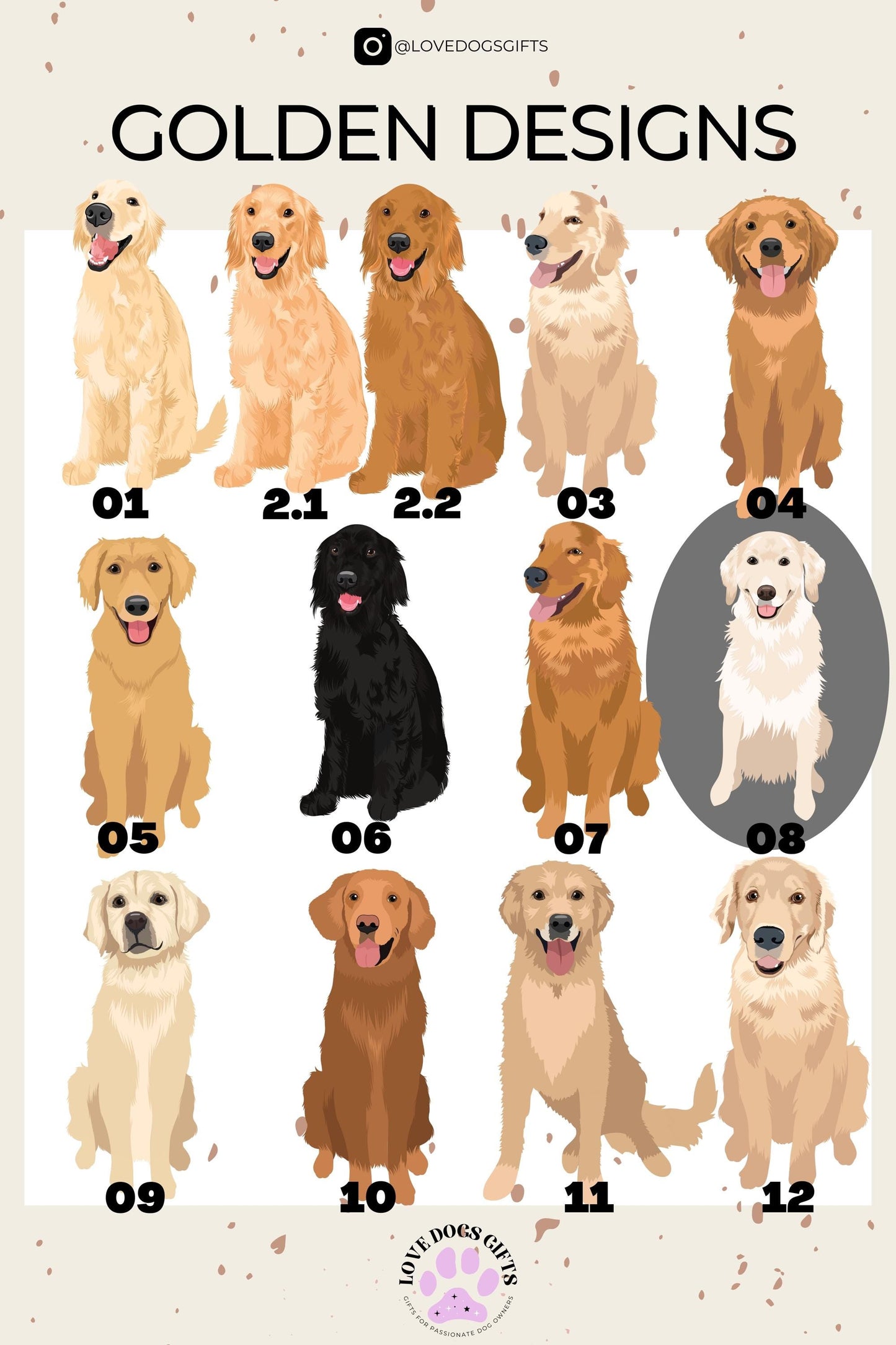 Mix & Match Dog Breed Cup, 16oz can glass with lid and straw, goldendoodle, labrador retriever, doberman, german shepherd, golden retriever