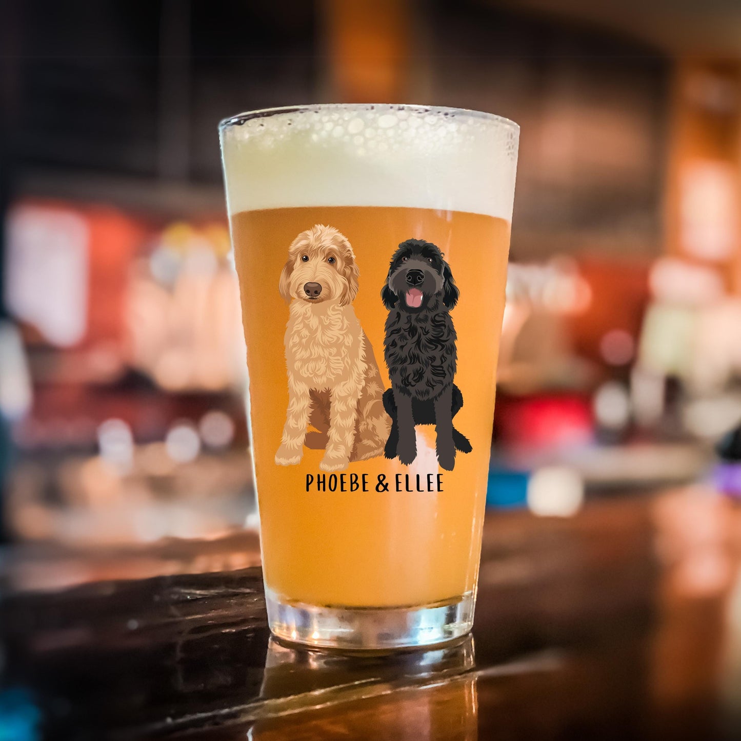 Goldendoodle beer glass