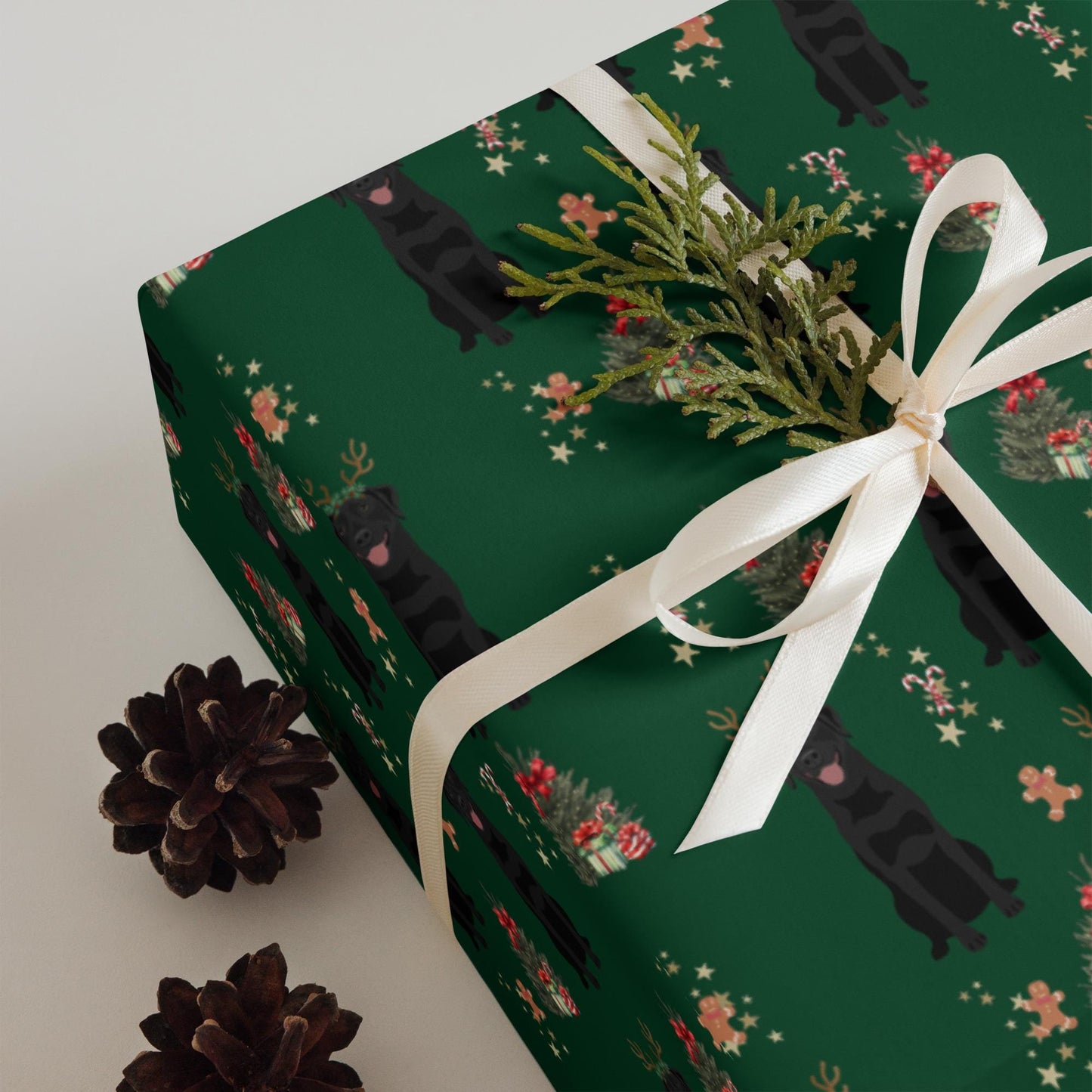 Christmas Black Labrador Wrapping Paper Sheets, labrador xmas gift, retriever gift, dog owner gift, stocking stuffer, xmas festive gift