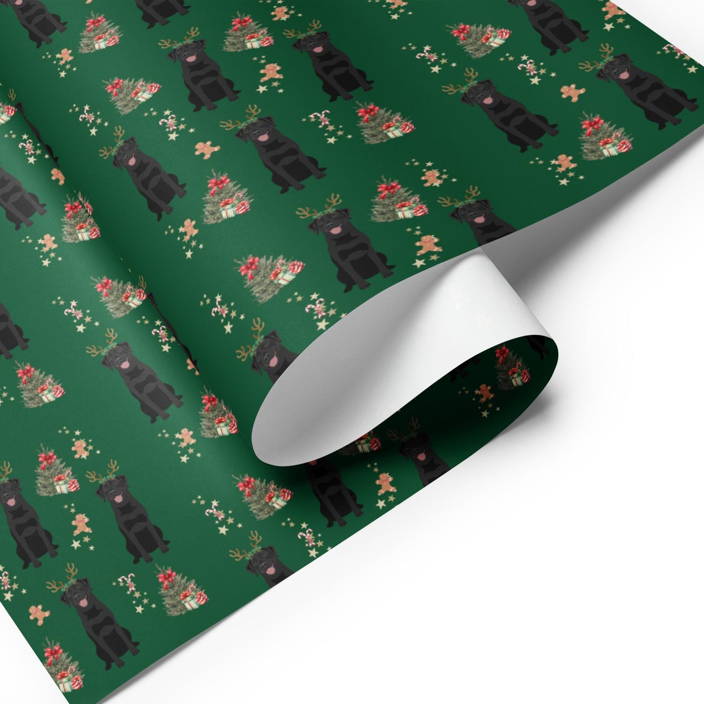Christmas Black Labrador Wrapping Paper Sheets, labrador xmas gift, retriever gift, dog owner gift, stocking stuffer, xmas festive gift