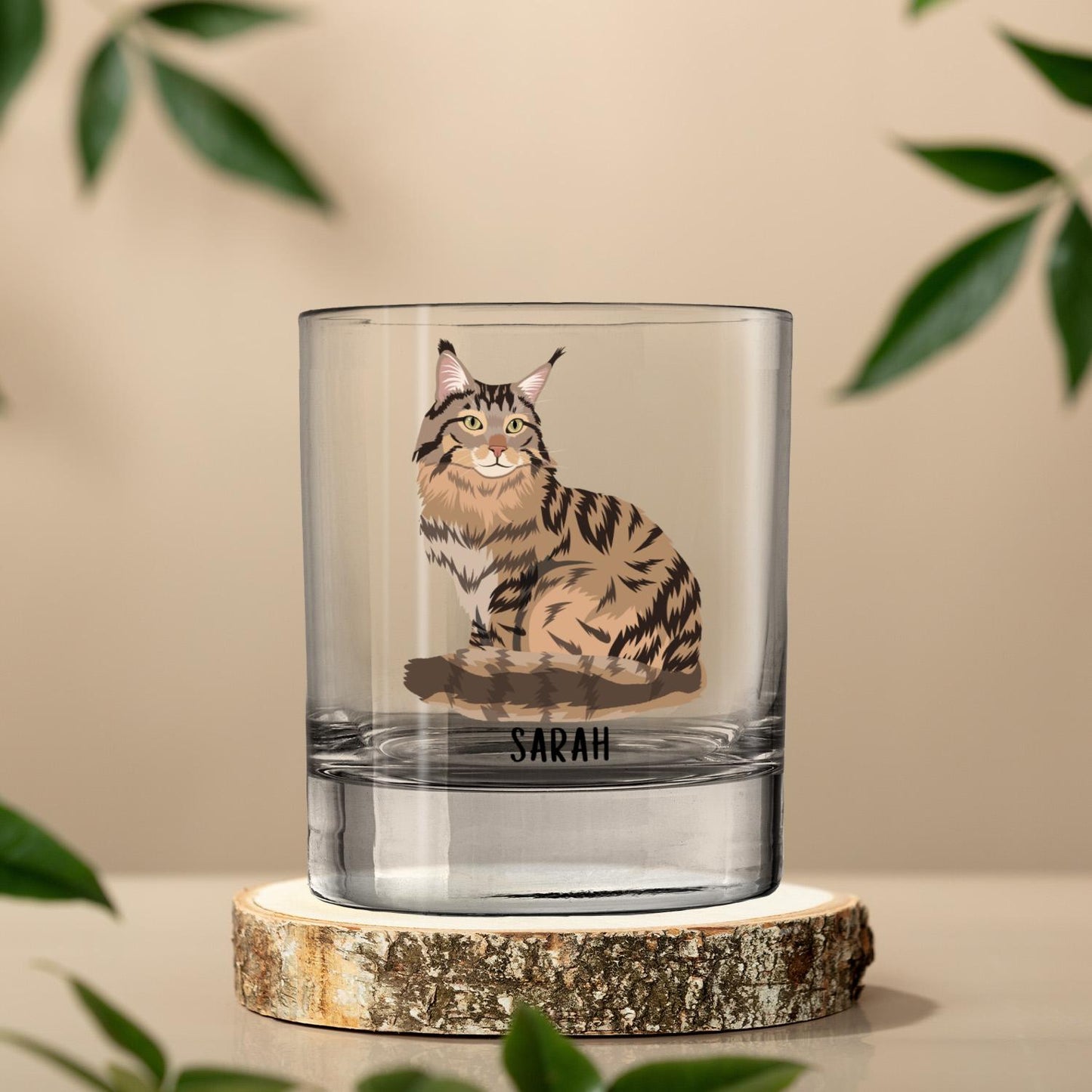 Maine Coon Cat Whiskey Glass, maine coon mom club, maine coon gift, cat lover owner Christmas gift, maincoon kitten shirt, wife birthday
