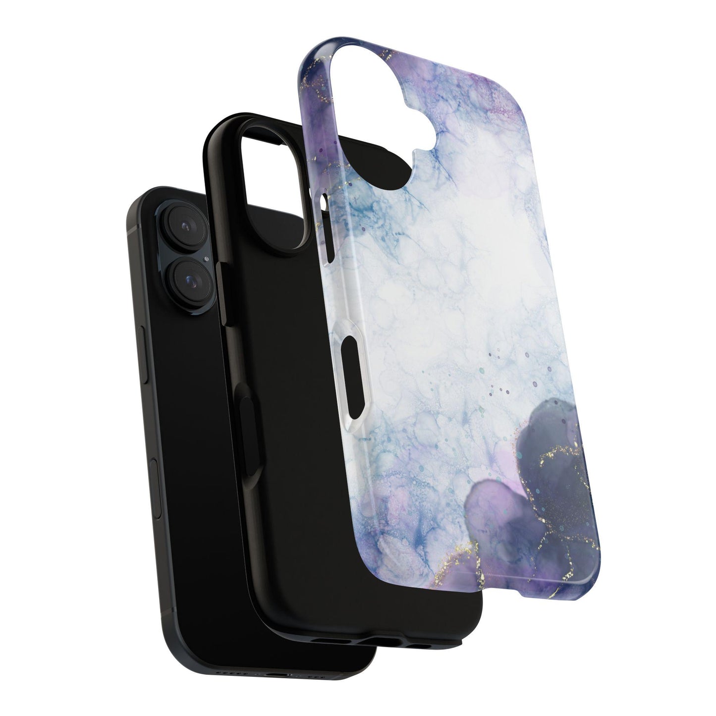 Blue Violet Marble Phone Case, for iPhone, Android, Google Pixel, case gold y2k aesthetic, birthday wife gift, gift for her, sister bday