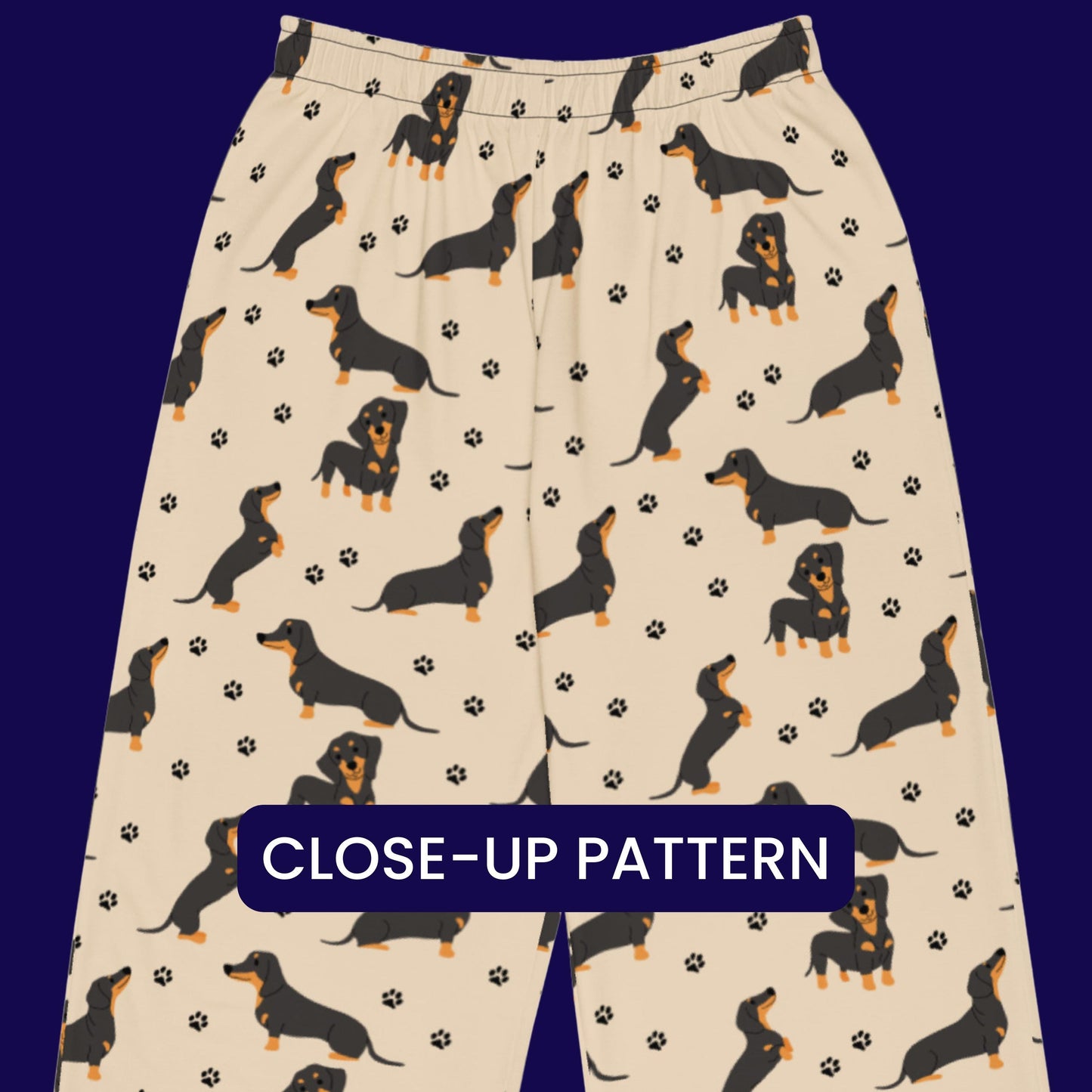 Tan Dachshund Pajama Pants, dog pjs, tan dachshund gifts, doxie gifts for her, sausage dog mom sweatpants, dachshund gifts, valentine gift
