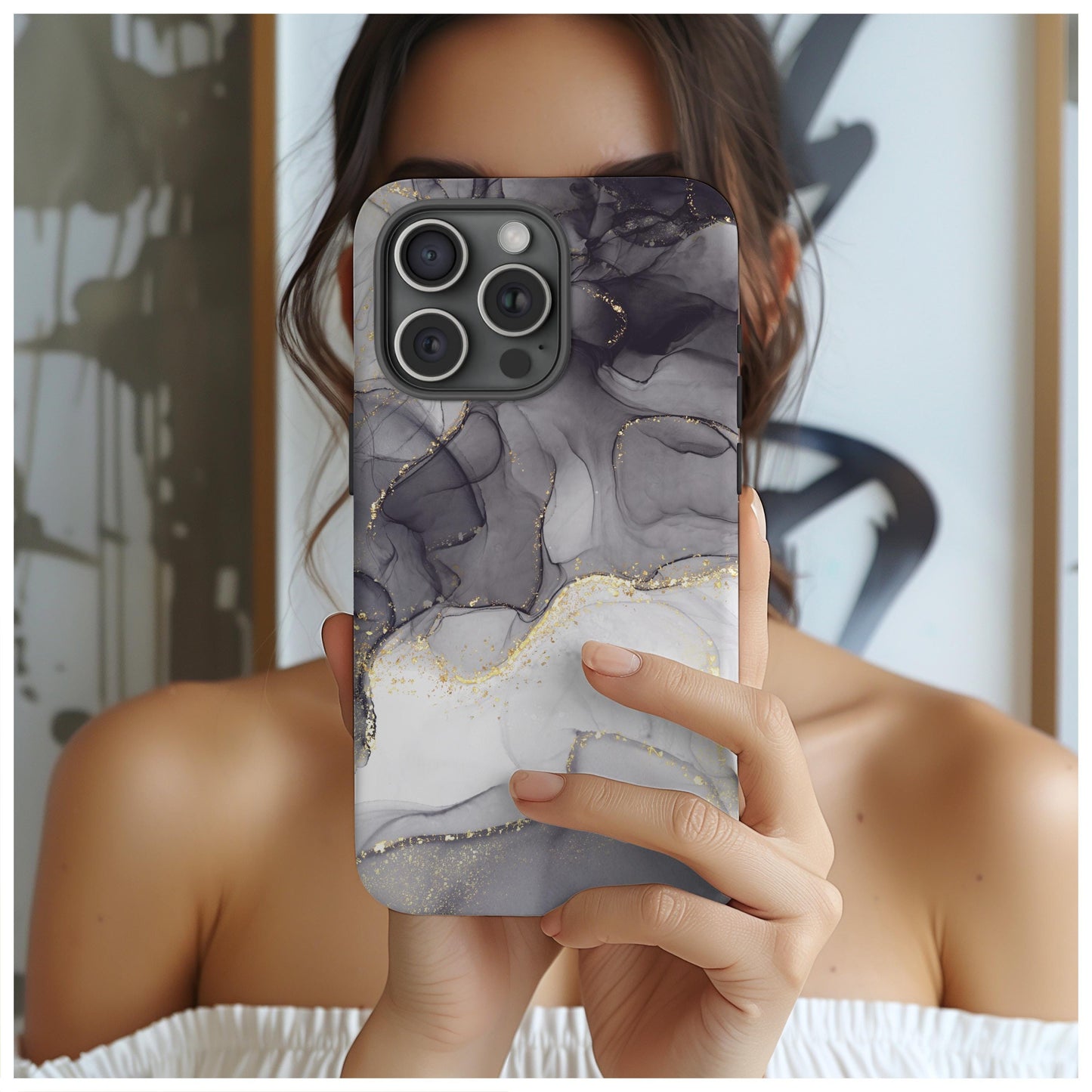 Sophisticated Black Phone Case for iPhone, for Samsung, for Google Pixel, girlie gift for her, girlfriend Valentine, wife birthday gift