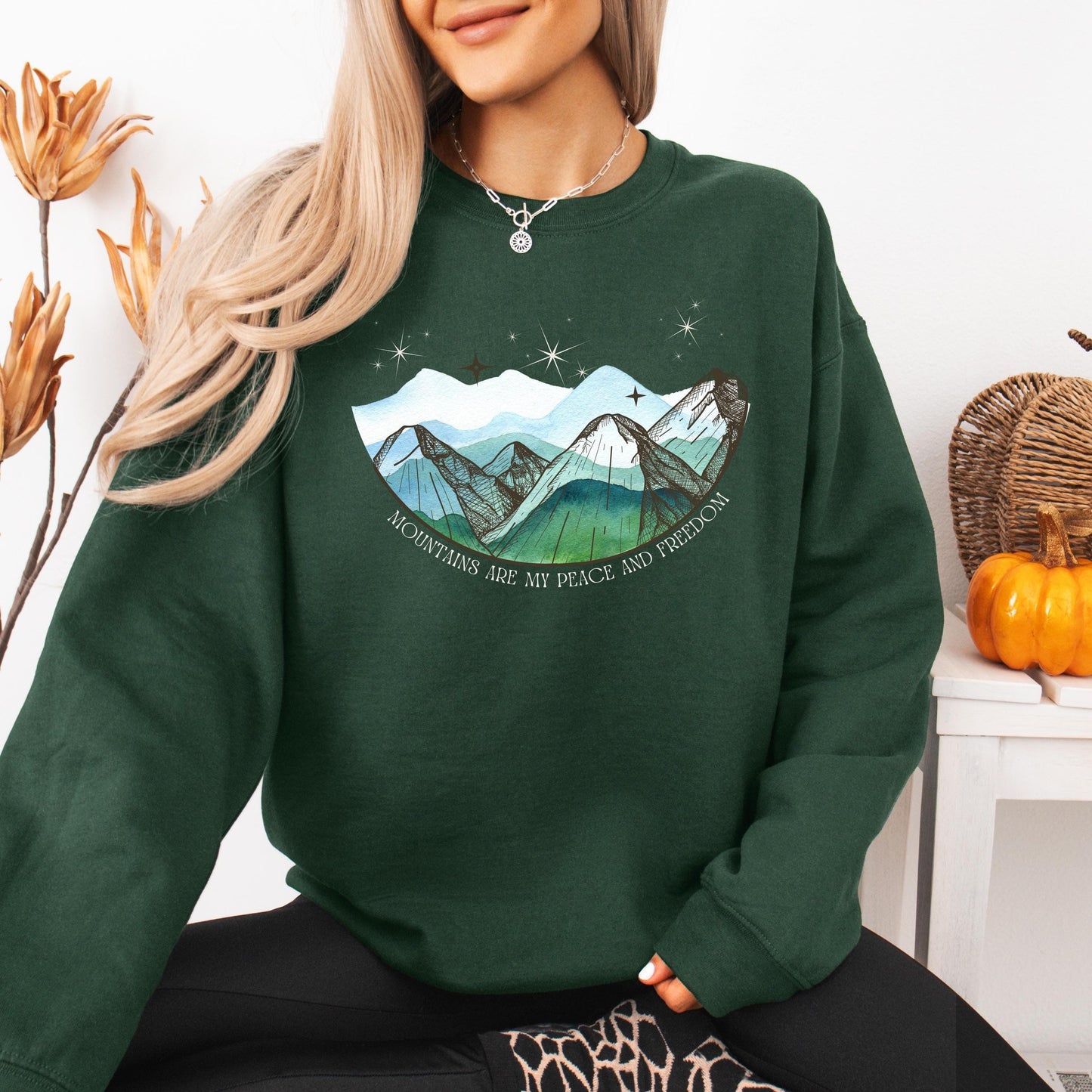 Mountains Are My Peace And Freedom Sweatshirt, camper shirt, mountain gifts, wife anniversary gift, girlfriend birthday gift, hiking gift