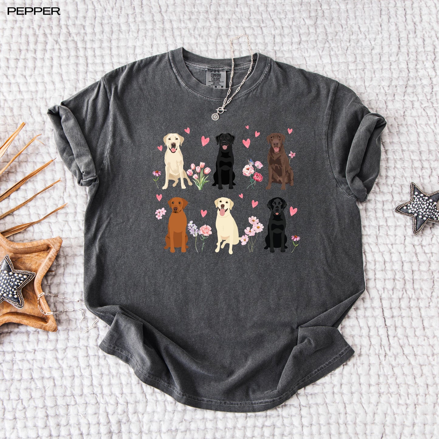 Pink Heart Labrador Cottagecore Shirt, labrador Valentine day, vday gift for her, labrador gift, dog sweetheart, red fox labrador sweatshirt