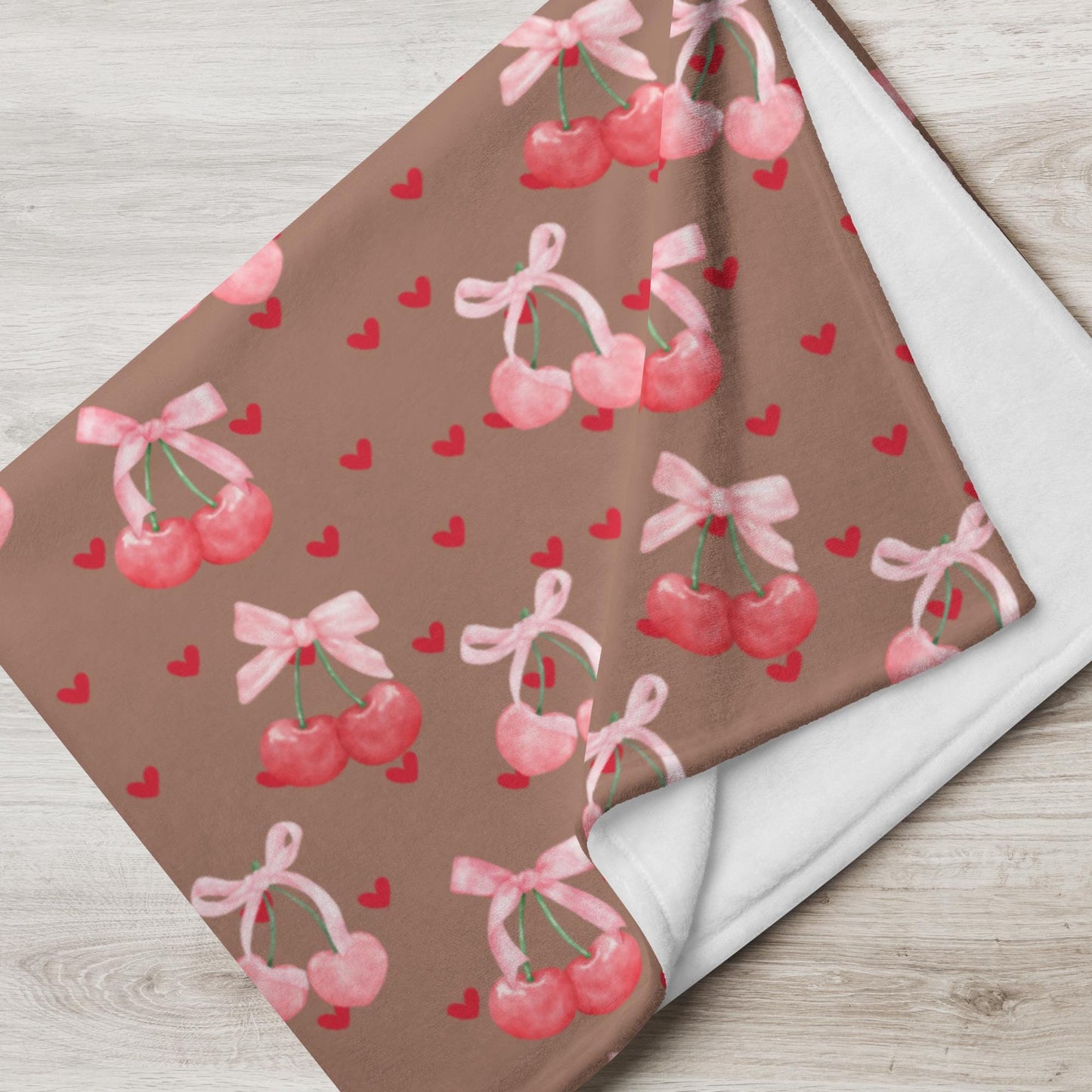 Coquette cherry bow blanket