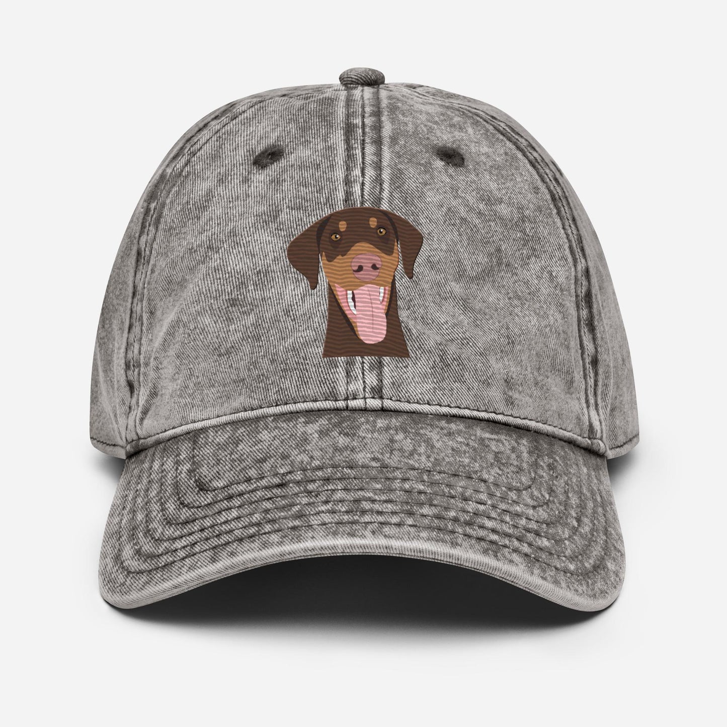 Embroidered red Doberman hat