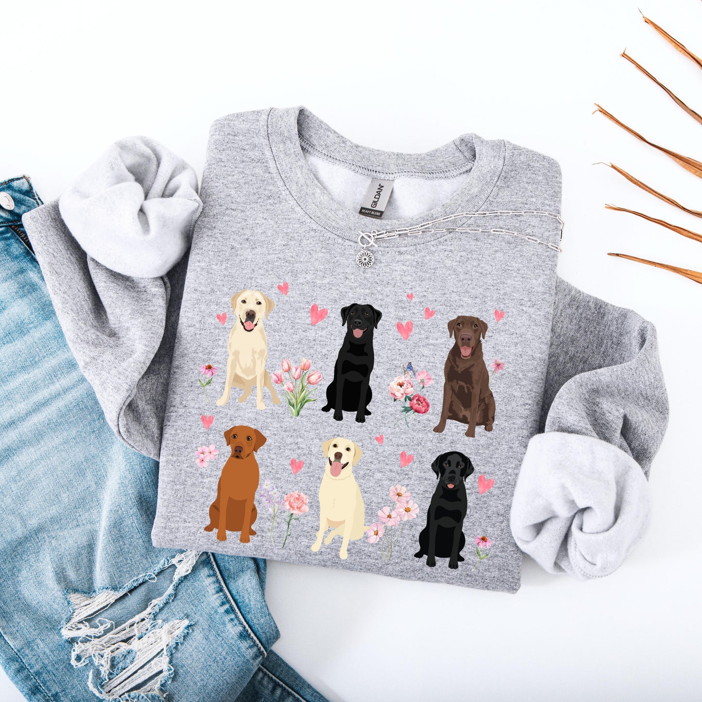Pink heart Labrador Cottagecore shirt - gift for her