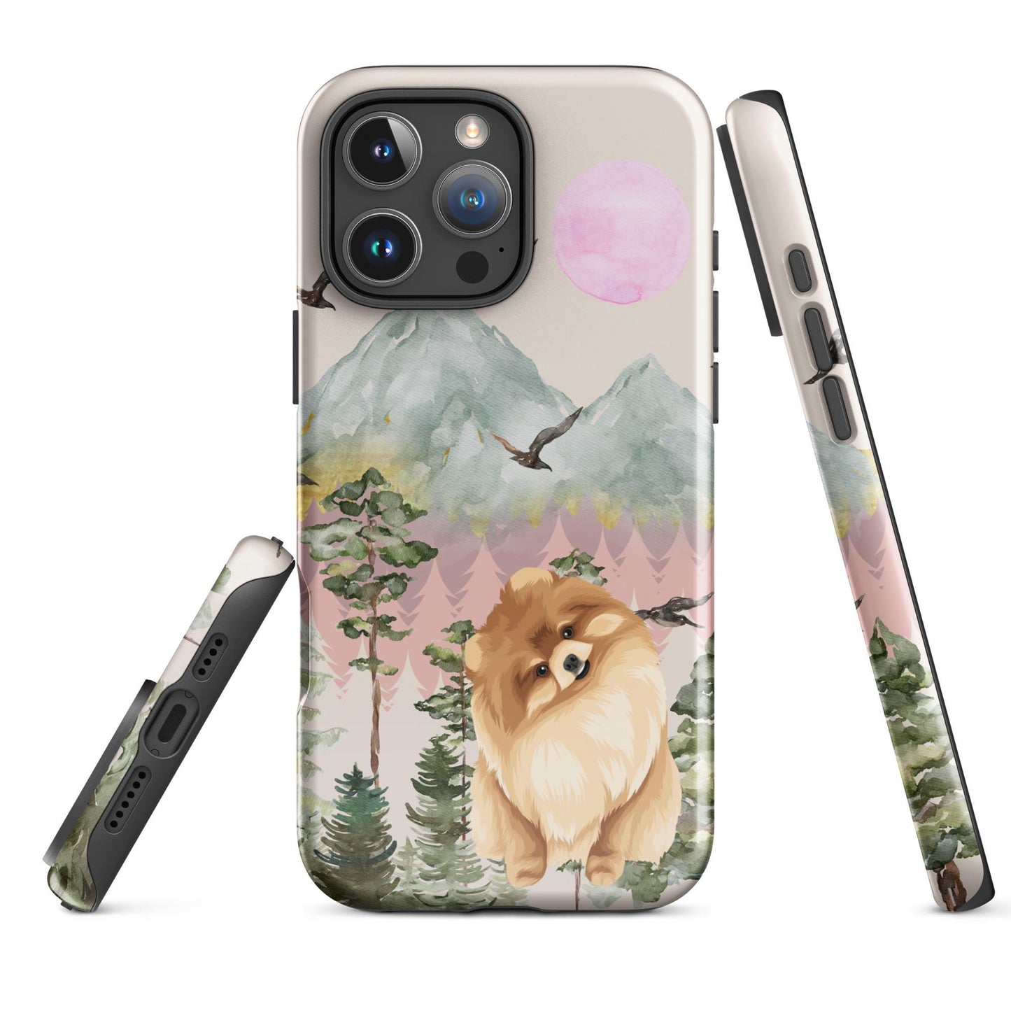 Pomeranian dog phone case for iphone 16, 15, 14, magsafe