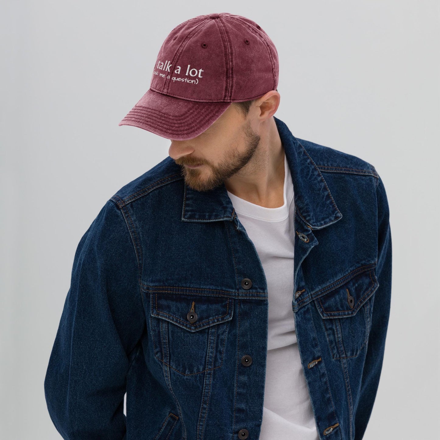 Embroidered I Talk A Lot Ask Me A Question Hat, girlfriend valentines hat, gift for her, wife birthday gift, summer festival, extrovert hat