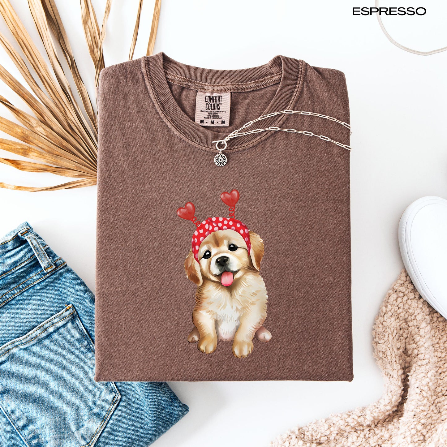 Golden Retriever Puppy Valentine Sweatshirt, golden dog gift, girlfriend vday gift, golden mama shirt, puppy mom sweater, puppy shower gift