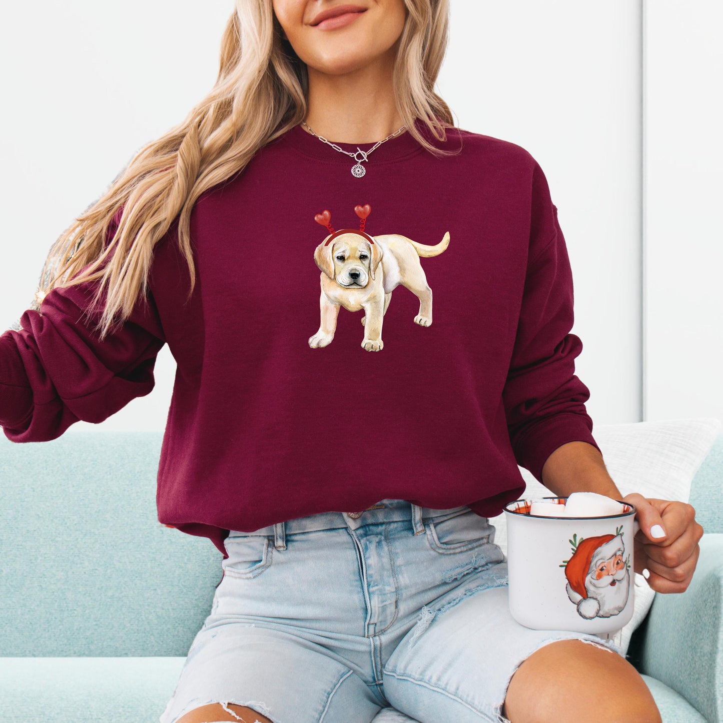 Labrador Puppy Valentine Sweatshirt, labrador dog gift, girlfriend vday gift, labrador mama shirt, puppy mom sweater, puppy shower gift