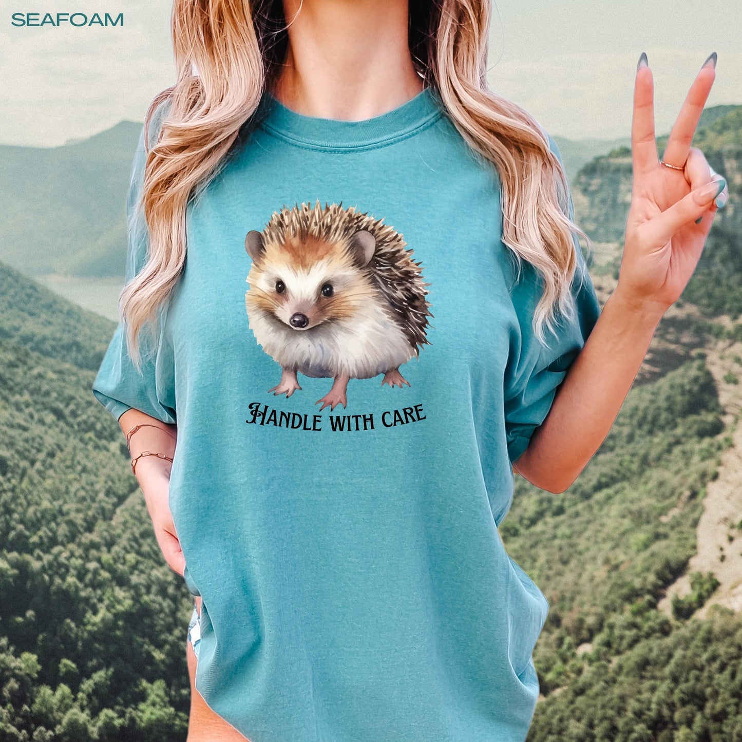 Hedgehog Handle With Care Shirt, mom gift, wife anniversary gift, cottagecore sweater, fairycore, best friend birthday gift, complicated tee