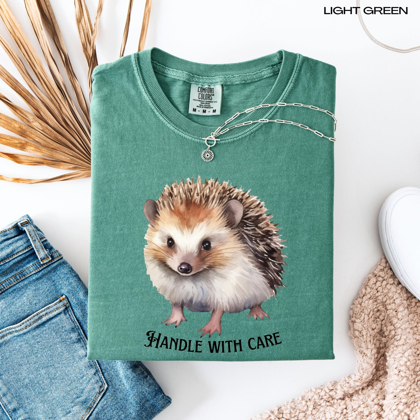 Hedgehog Handle With Care Shirt, mom gift, wife anniversary gift, cottagecore sweater, fairycore, best friend birthday gift, complicated tee