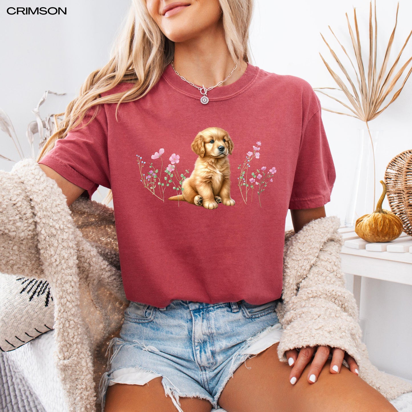 Golden Retriever Puppy Shirt, golden dog gift, girlfriend birthday gift, golden mama sweatshirt, puppy mom sweater, golden puppy shower gift
