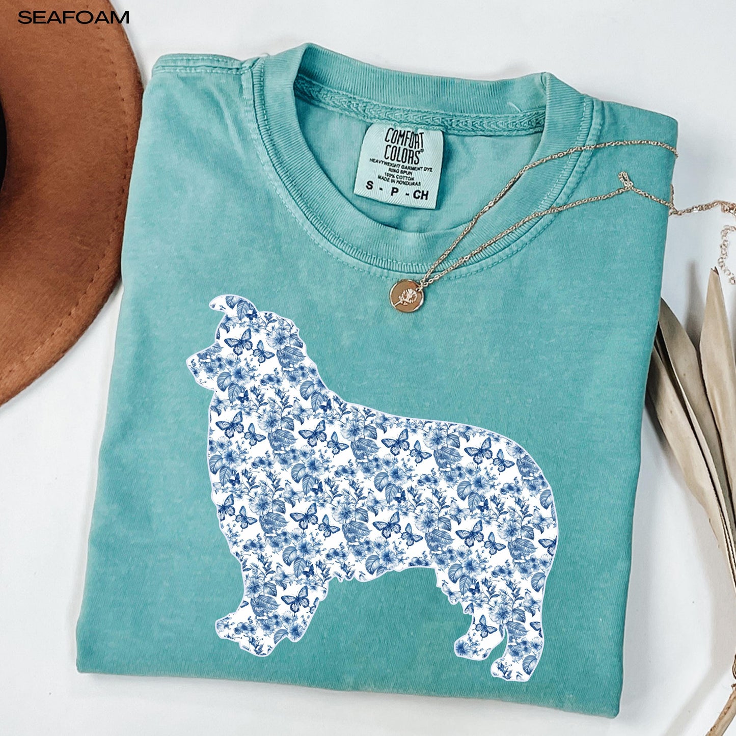 Australian Shepherd toile de jouy shirt