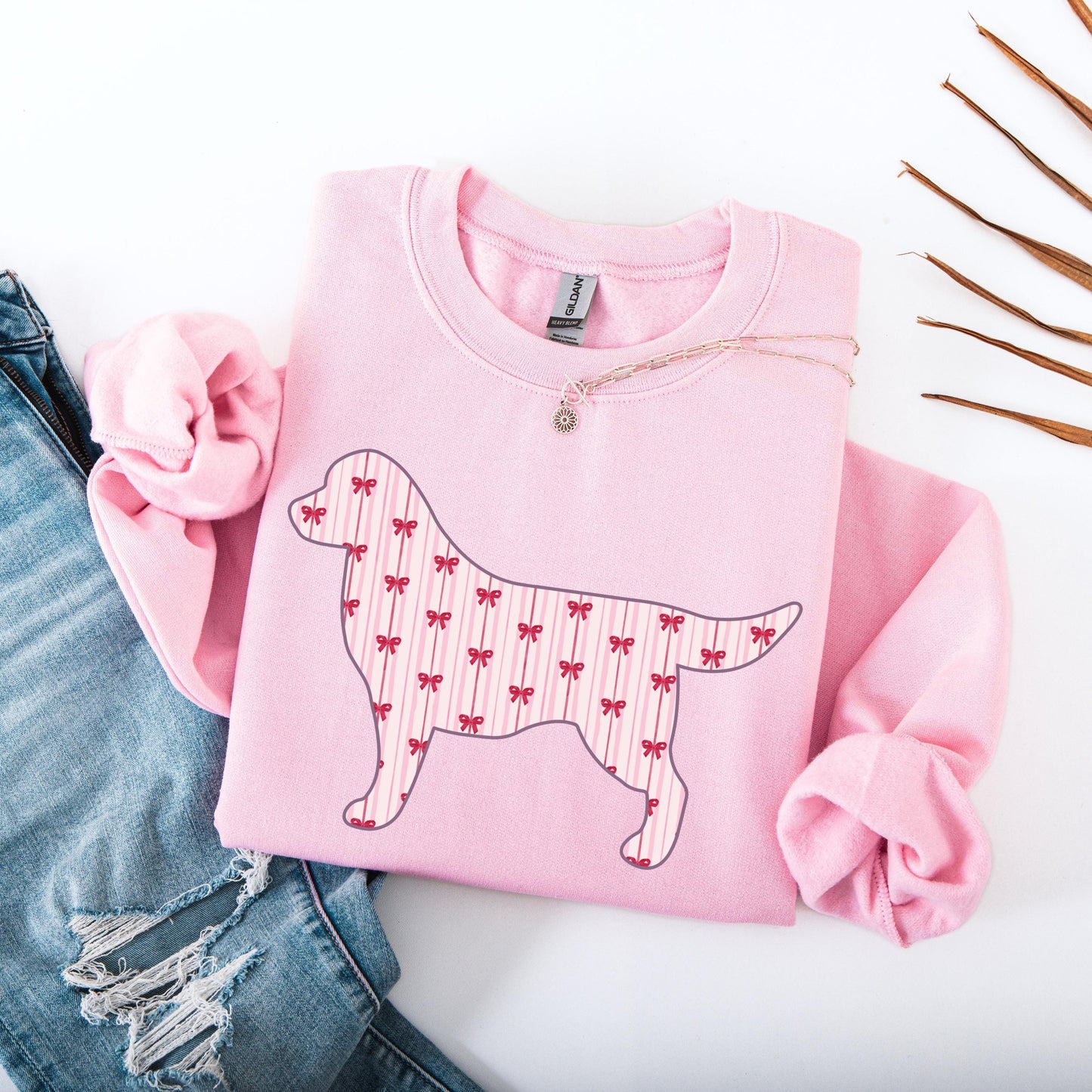 Labrador red bow shirt