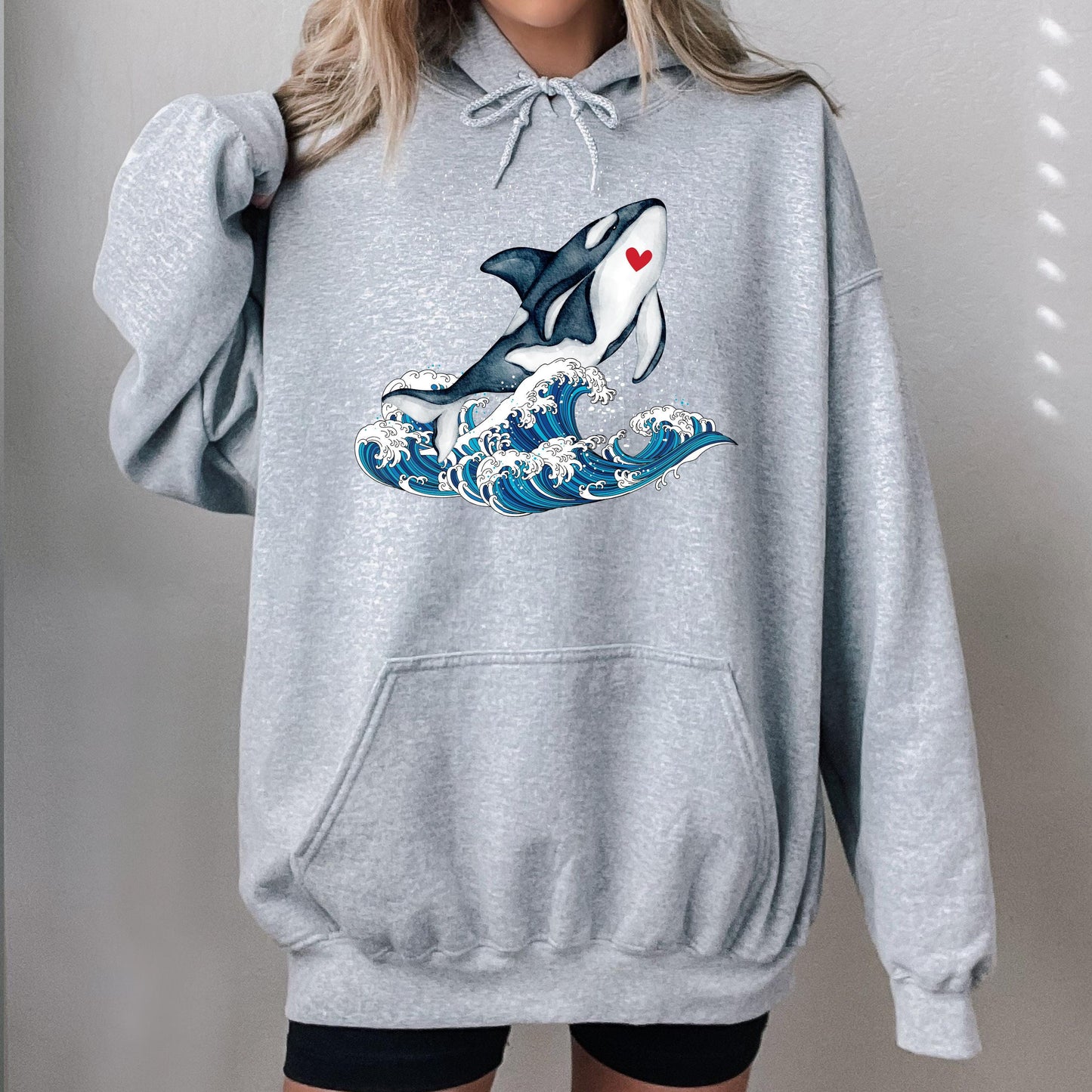 Orca Whale Surfing The Wave Shirt, orca hoodie, coconut girl gift, beach bum sweatshirt, ocean style tee, sea animal shirt, colege girl gift