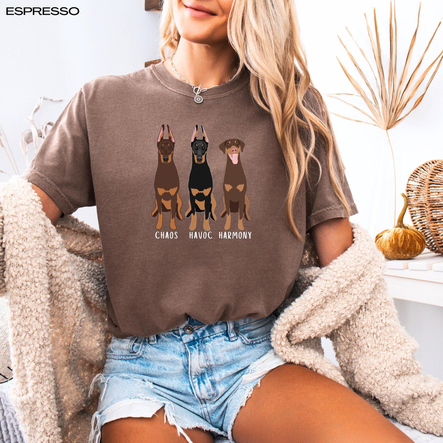 Doberman t-shirt, comfort colors shirt, doberman gift, doberman dad gift, brown doberman mom, doberman pincher, personalized dog owner shirt