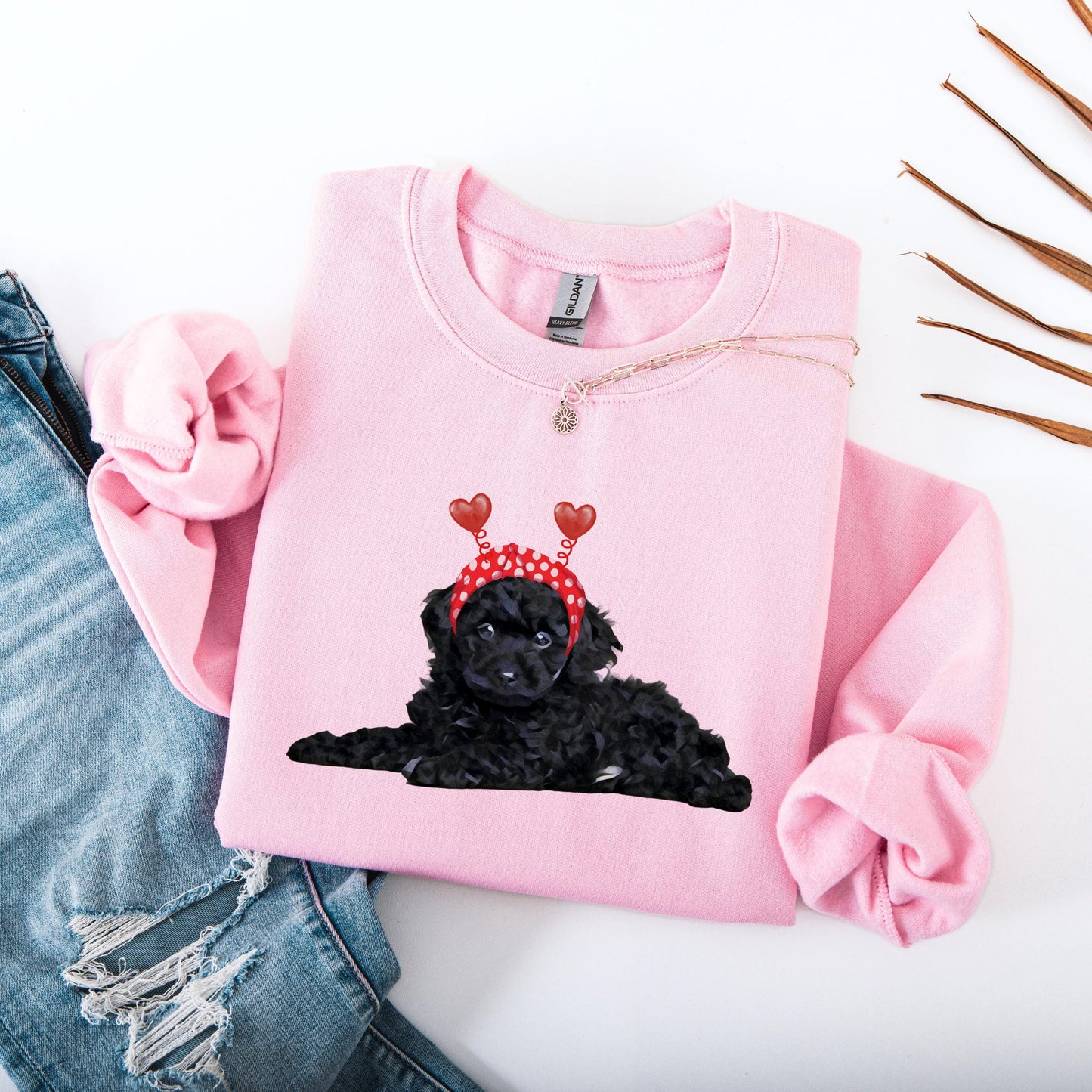 Black doodle Valentine sweatshirt