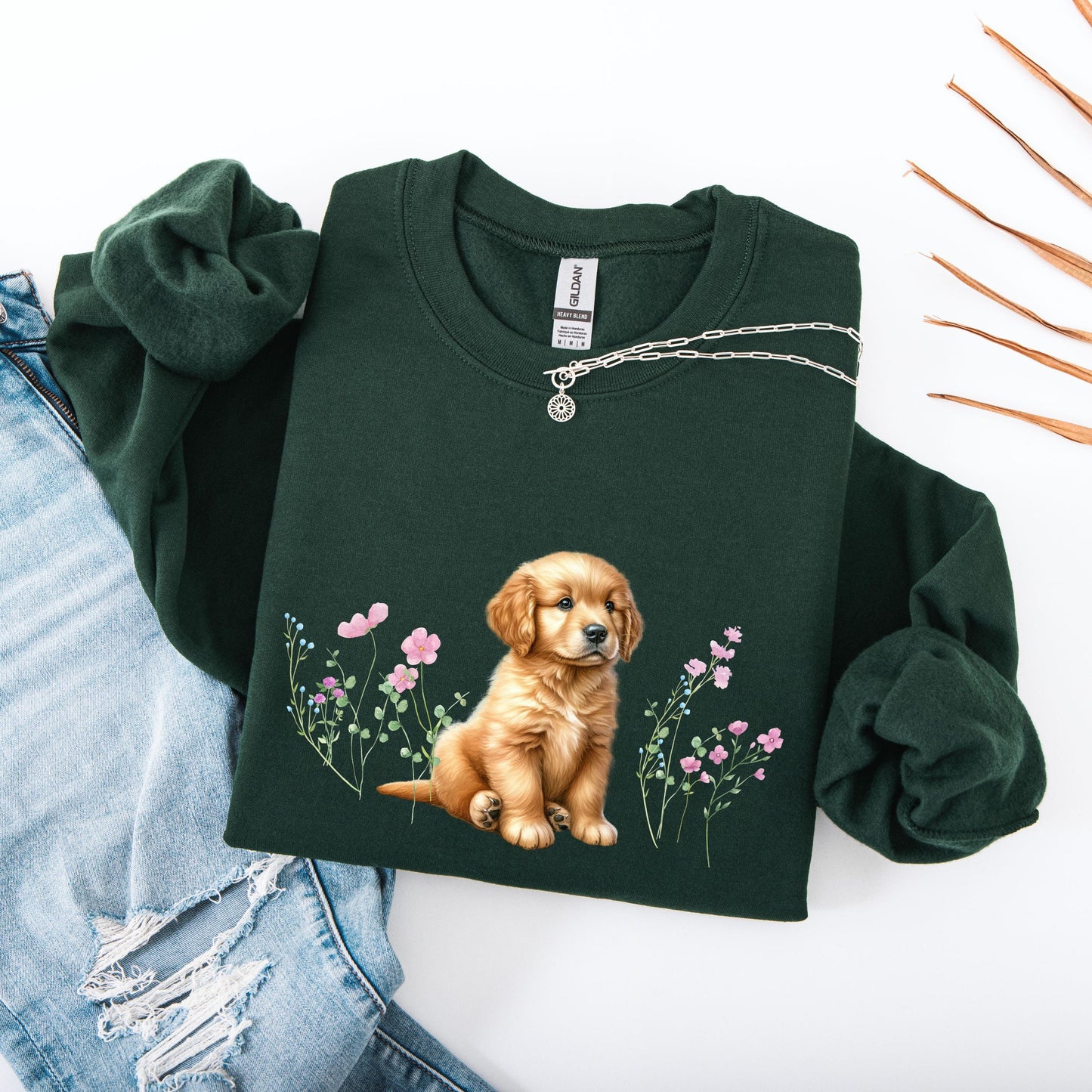 Golden Retriever Puppy Shirt, golden dog gift, girlfriend birthday gift, golden mama sweatshirt, puppy mom sweater, golden puppy shower gift