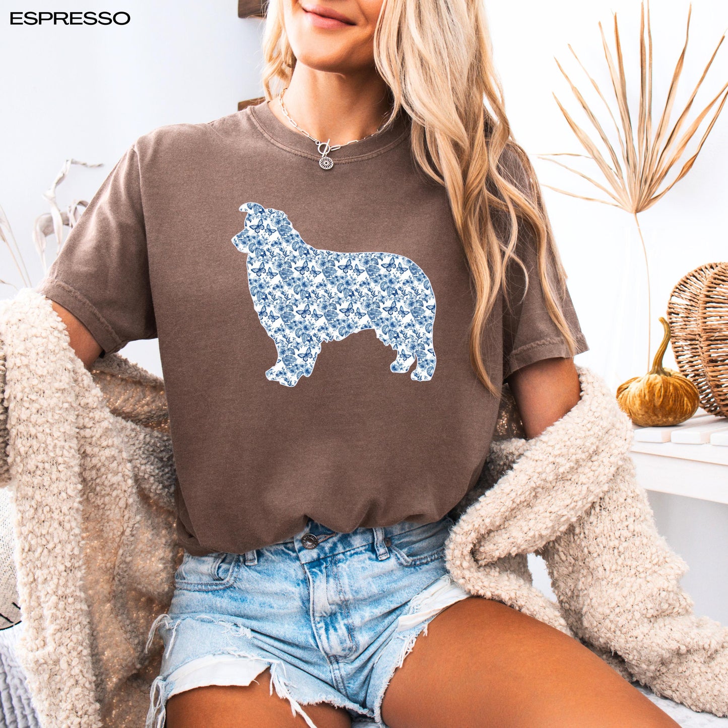 Australian Shepherd toile de jouy shirt