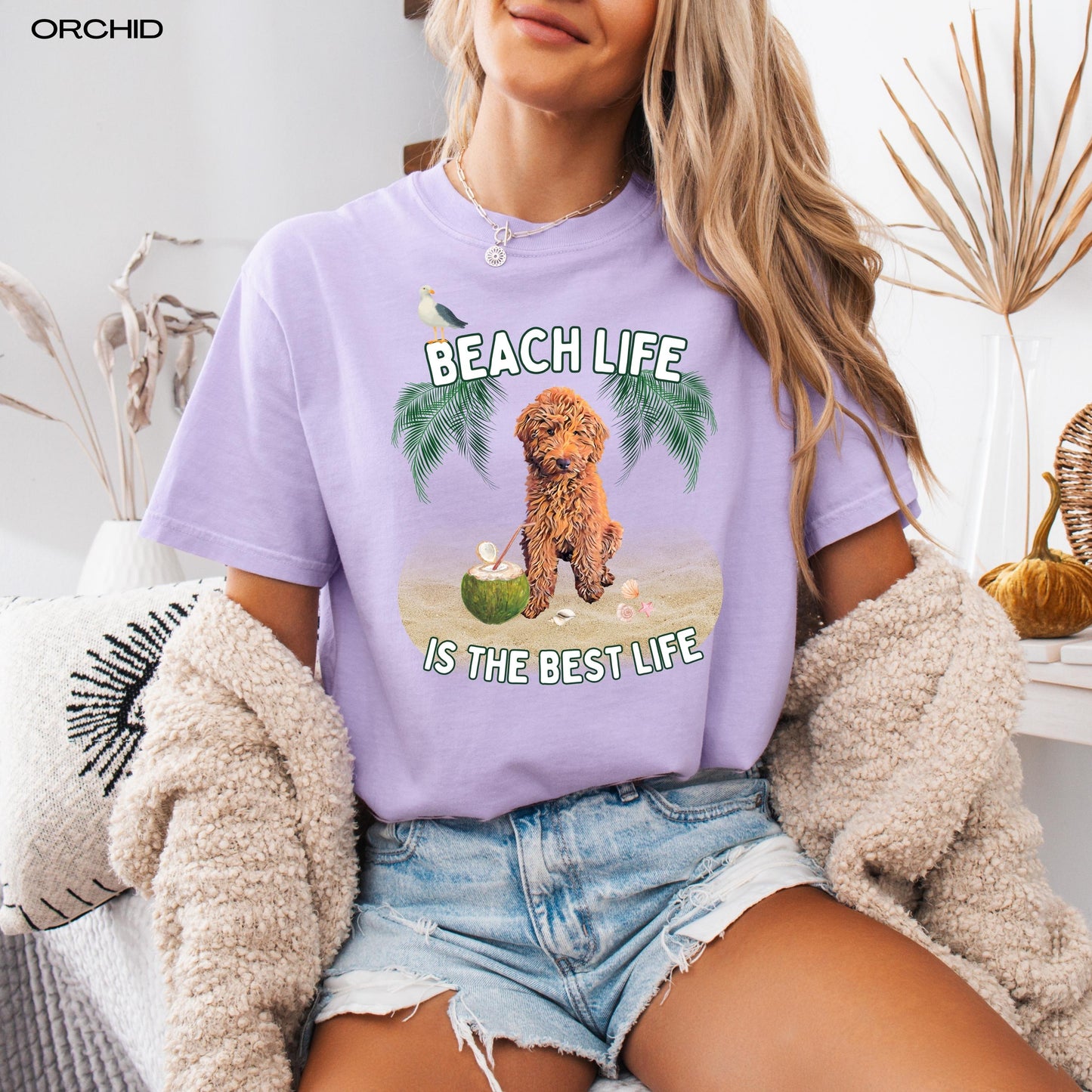 Beach Life Is The Best Life Golden Doodle Dog Shirt
