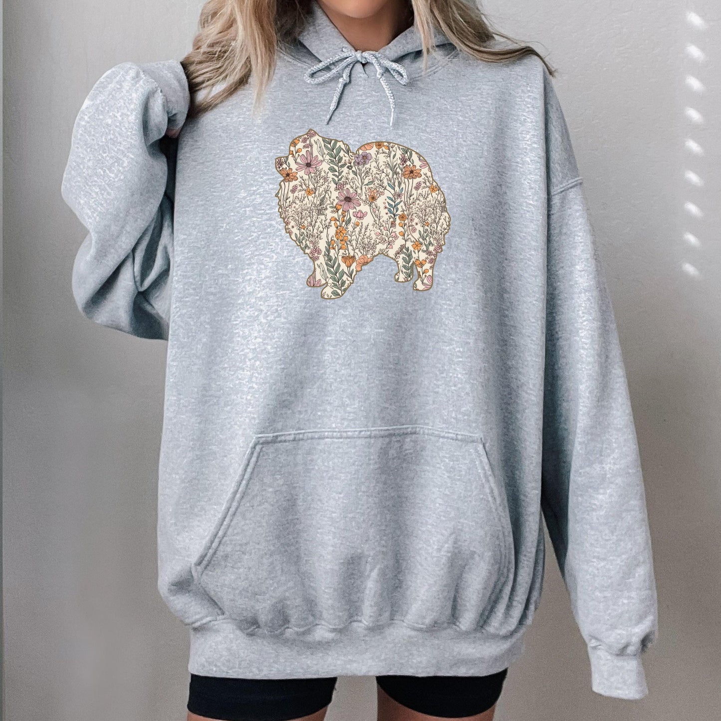 Wildflower Pomeranian Spitz hoodie