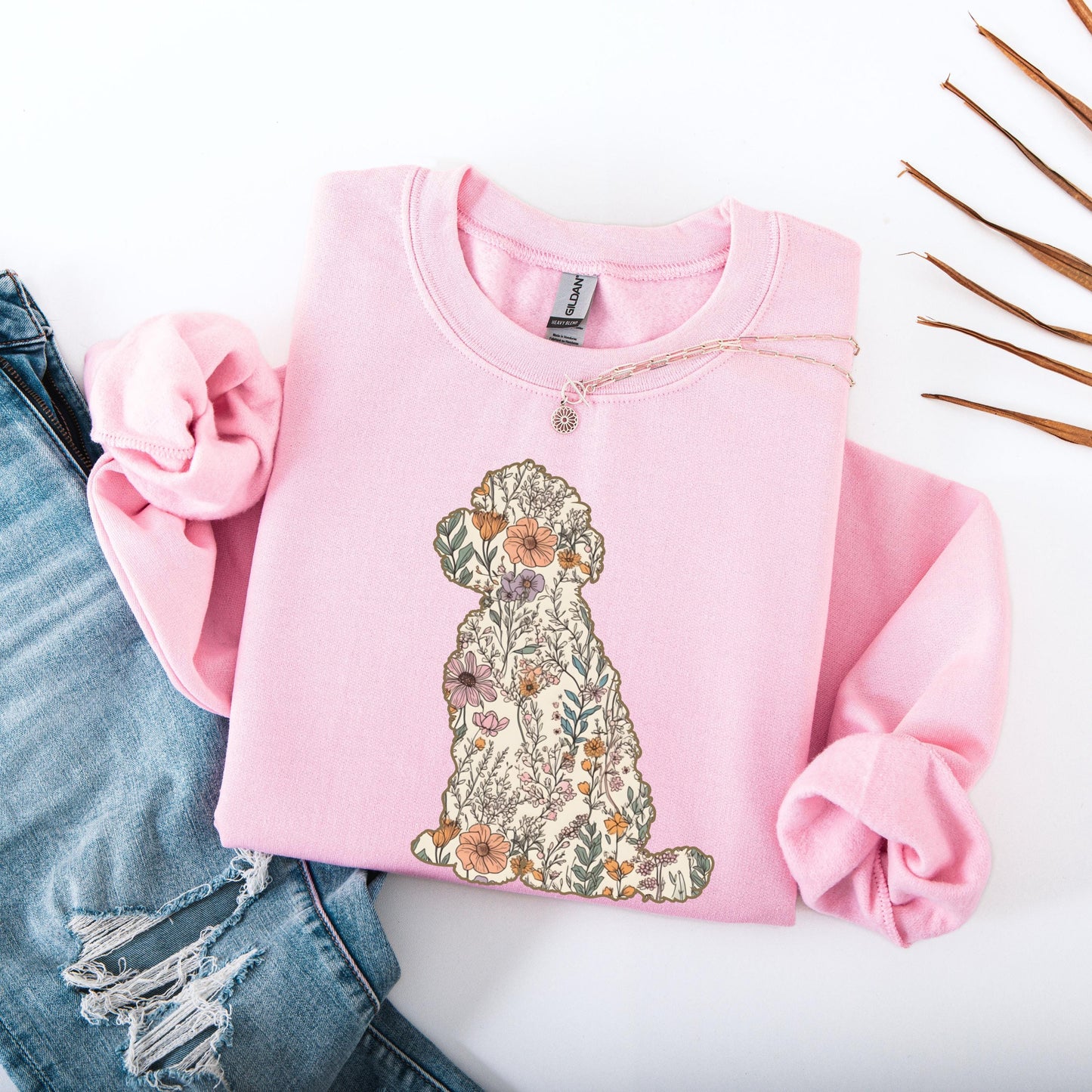 Floral Wildflower Golden Doodle Dog Shirt, doodle mom gift, dog mama sweatshirt, summer gift for her, doodle breeder, cutecore, grandma gift