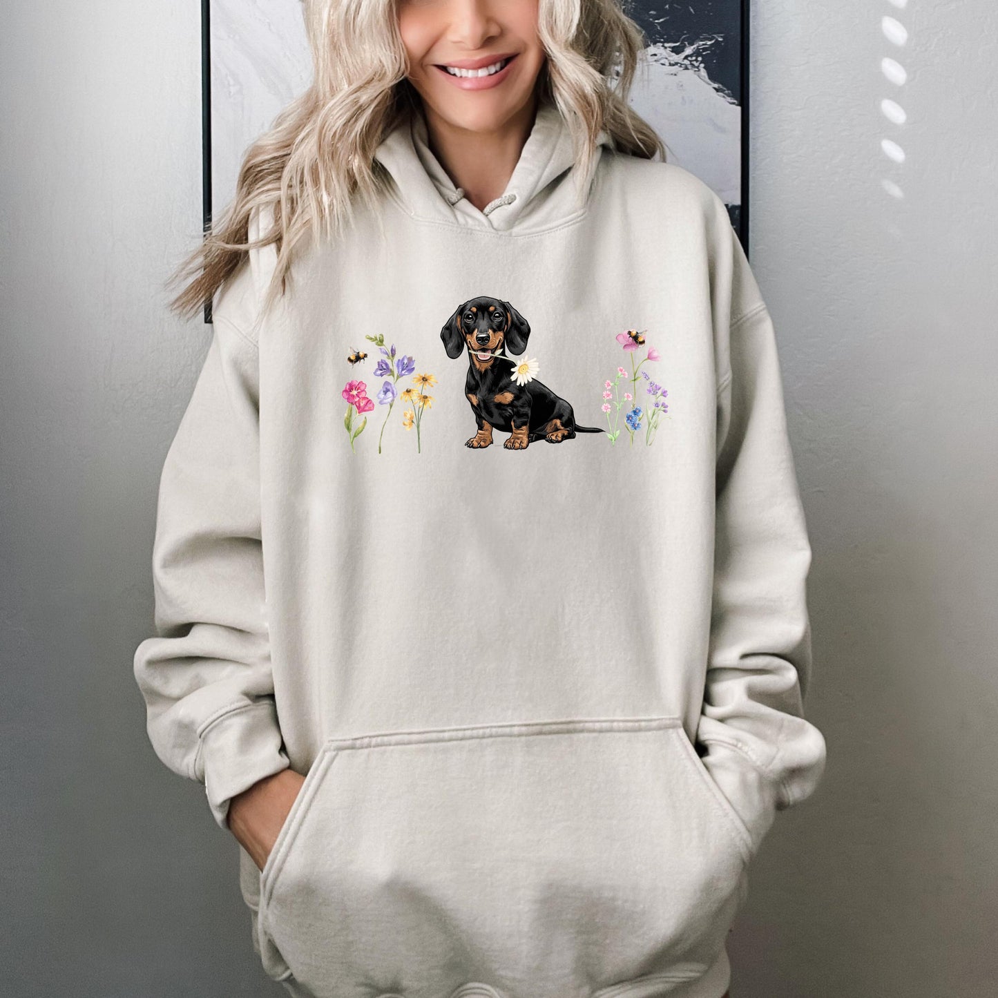 Wildflower Dachshund Puppy Gift | Doxie Dog Mom Shirt, Sweatshirt, Hoodie