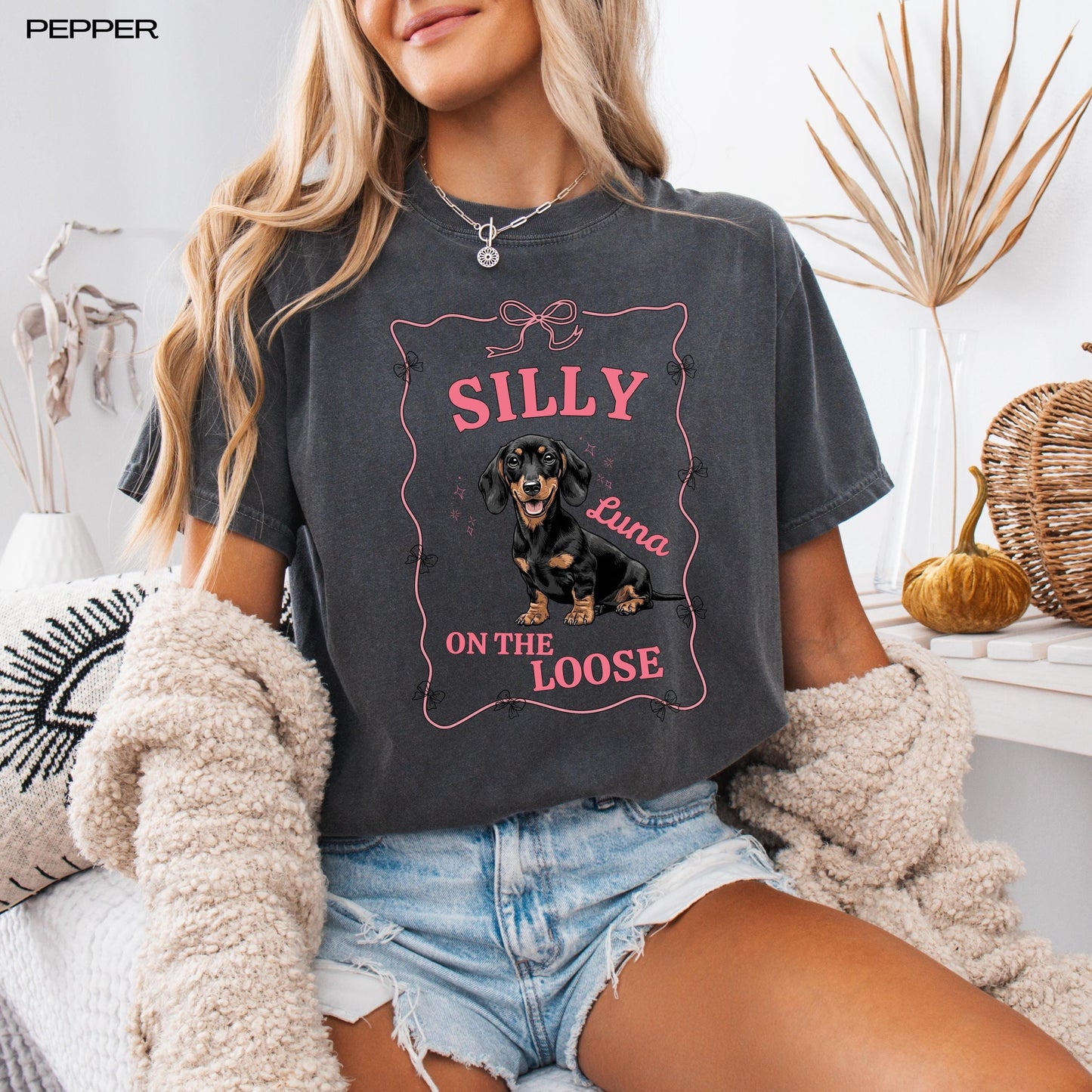 Personalized Silly Dachshund On The Loose Shirt