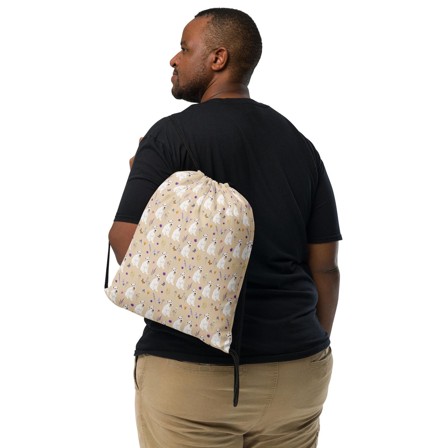 Botanical Miniature Schnauzer Drawstring Bag | One Size | For Adults, Youth