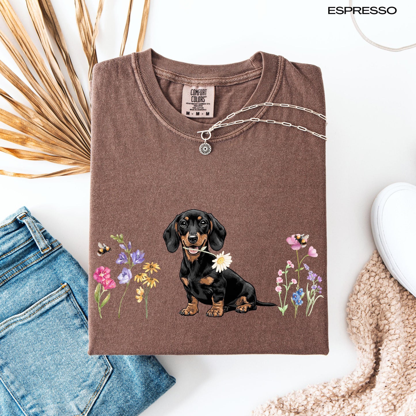 Wildflower Dachshund Puppy Gift | Doxie Dog Mom Shirt, Sweatshirt, Hoodie