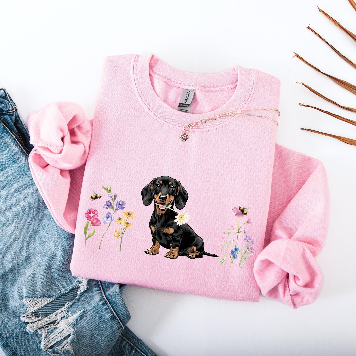 Wildflower Dachshund Puppy Gift | Doxie Dog Mom Shirt, Sweatshirt, Hoodie