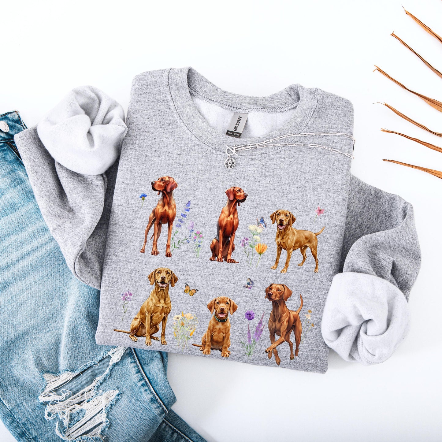 Wildflower Hungarian Vizsla Dog Shirt, vizsla mom sweatshirt, viszla gift, summer dog, pet mama gift, sister birthday gift, vizsla dad