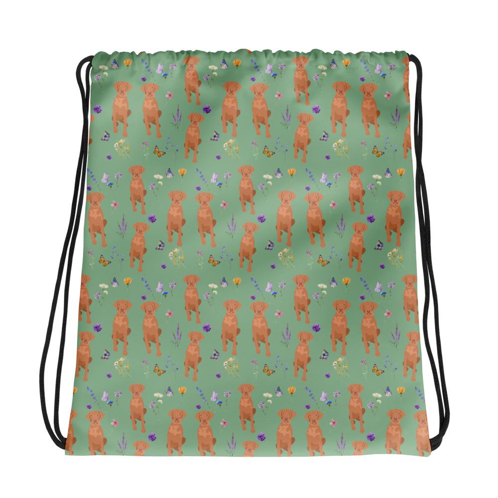 Botanical Vizsla drawstring bag
