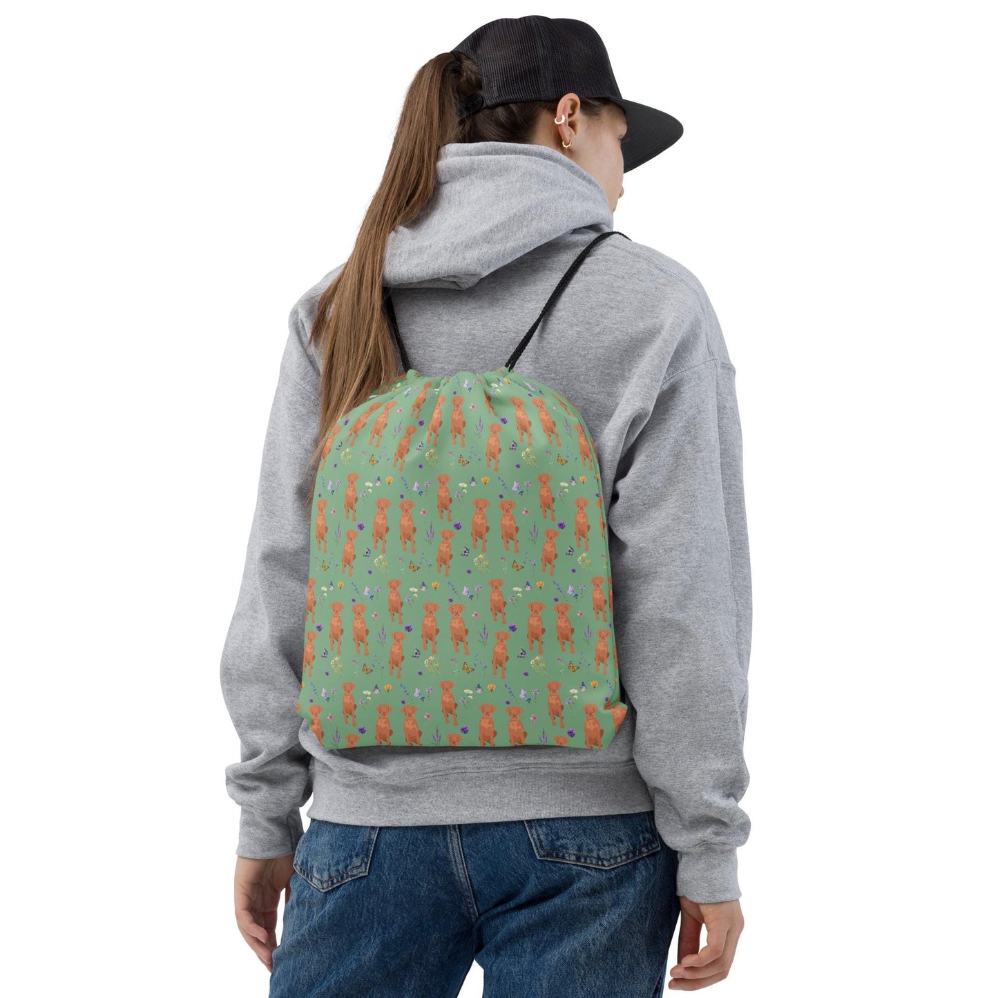 Botanical Vizsla Drawstring Bag | One Size | For Adults, Youth