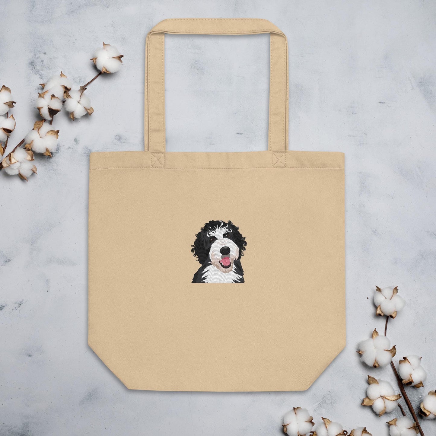 Bernedoodle Tote Bag | Embroidered | Organic Cotton