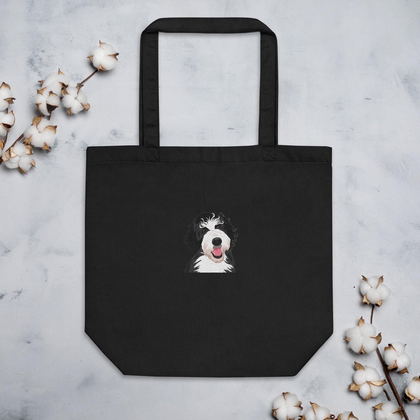 Bernedoodle Tote Bag | Embroidered | Organic Cotton