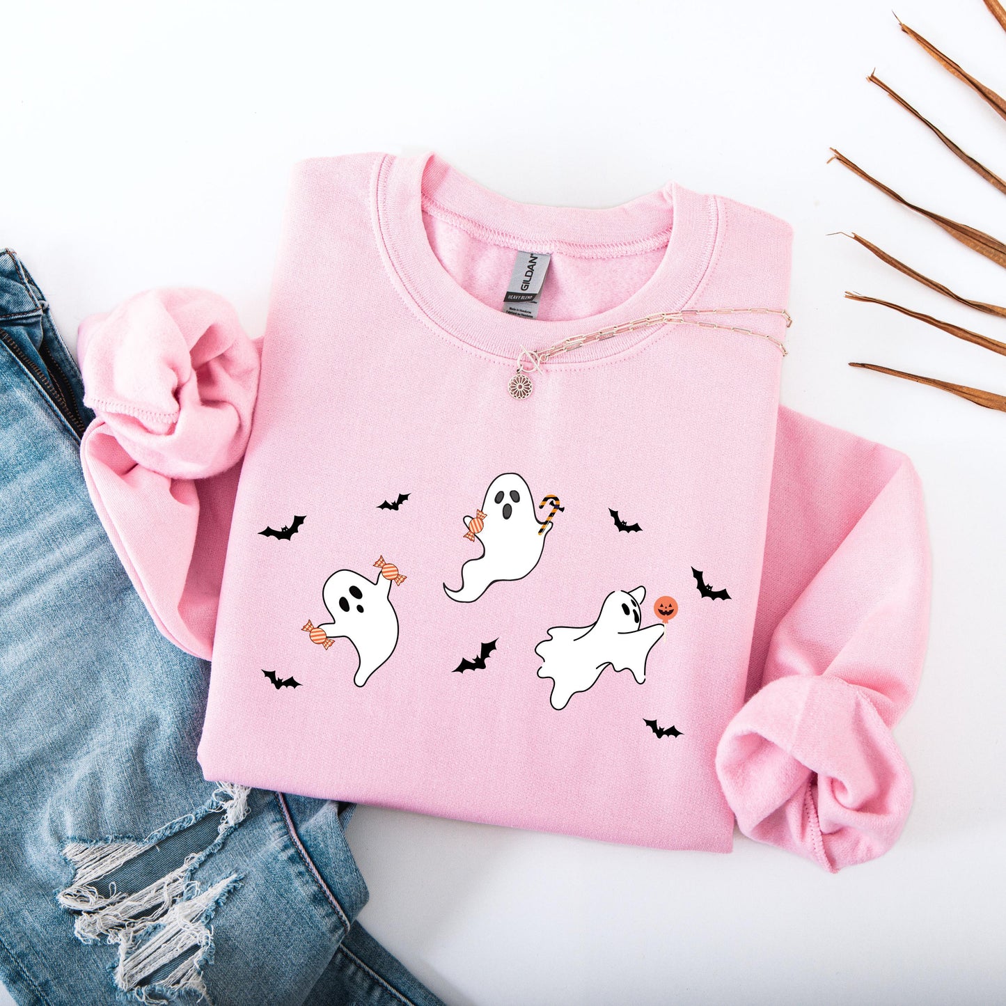 Candy Ghost Sweatshirt | Spooky Halloween Gift | S - 3XL - Unique Gifts For Dog Lovers | Love Dogs Gifts