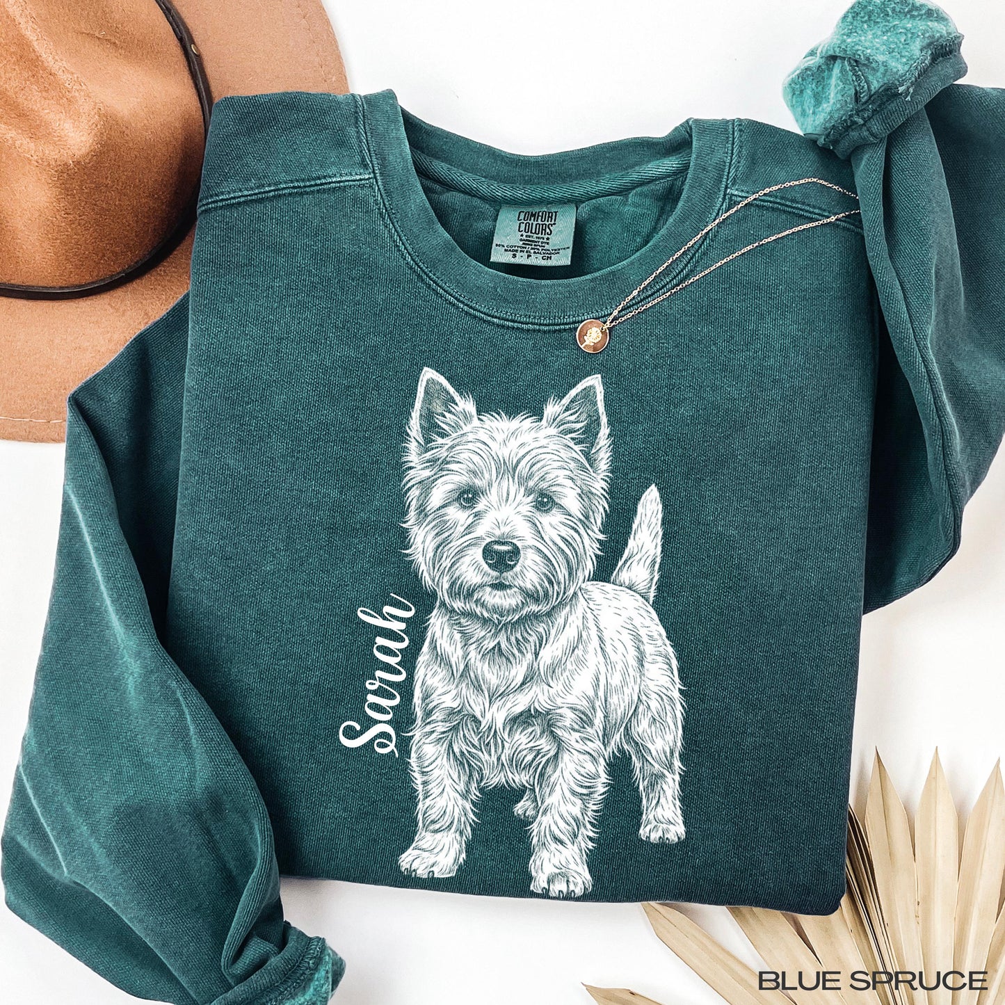 West Highland White Terrier Sweatshirt in Blue Spruce
