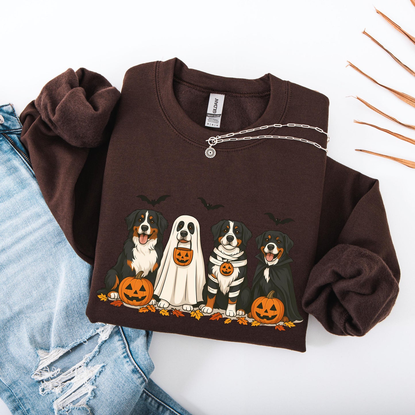 Halloween Bernese Mountain Dog Sweatshirt: Fall Dog Mom Gift