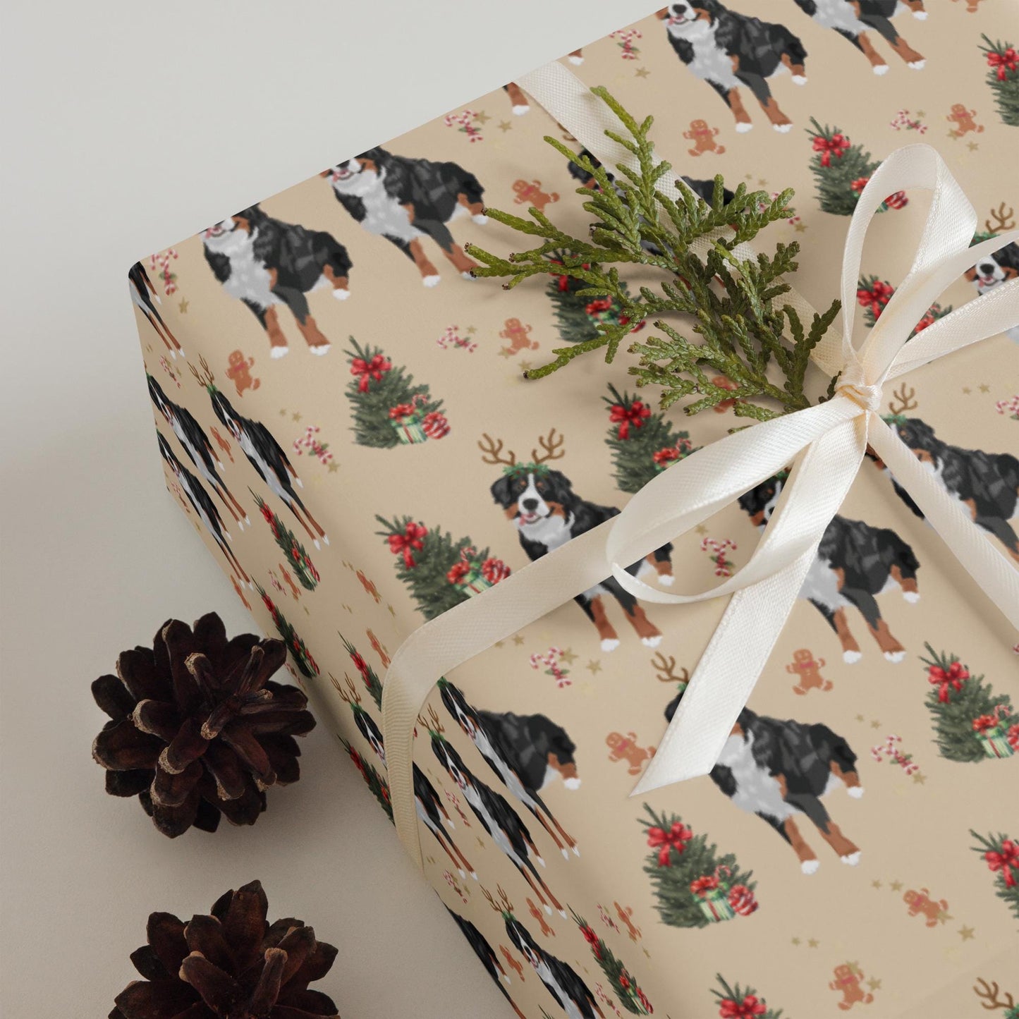 Christmas Bernese Mountain Dog Wrapping Paper Sheets